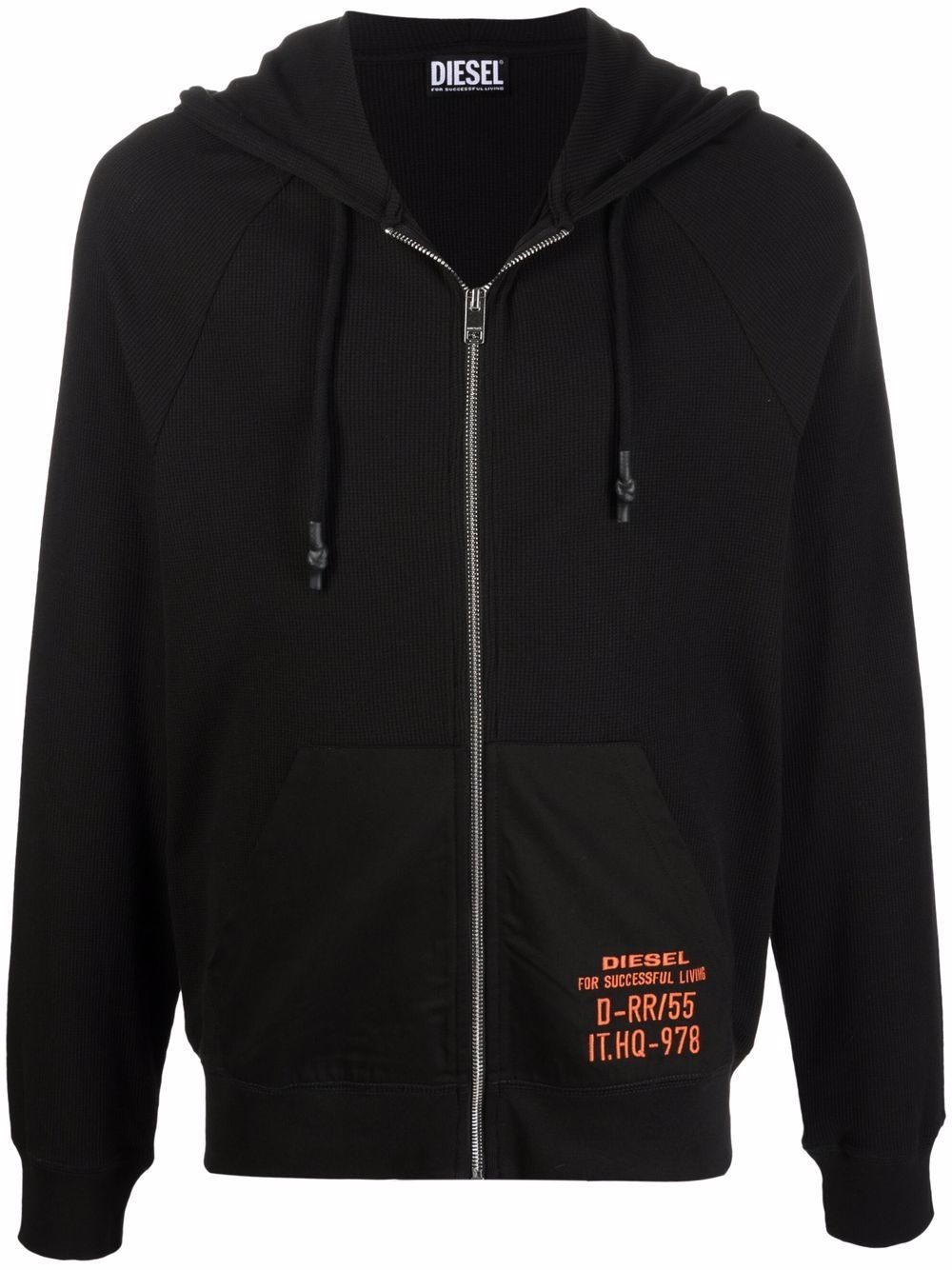 logo-print zipped hoodie - 1