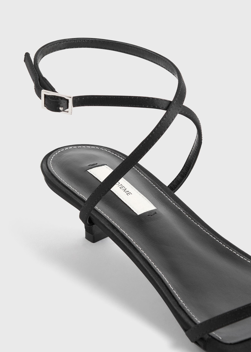 Satin crossover sandals black 5