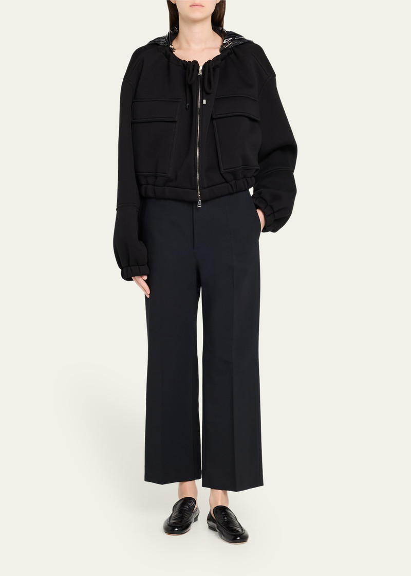 Plan C Zipped Drawstring Jacket with Detachable Hood outlook