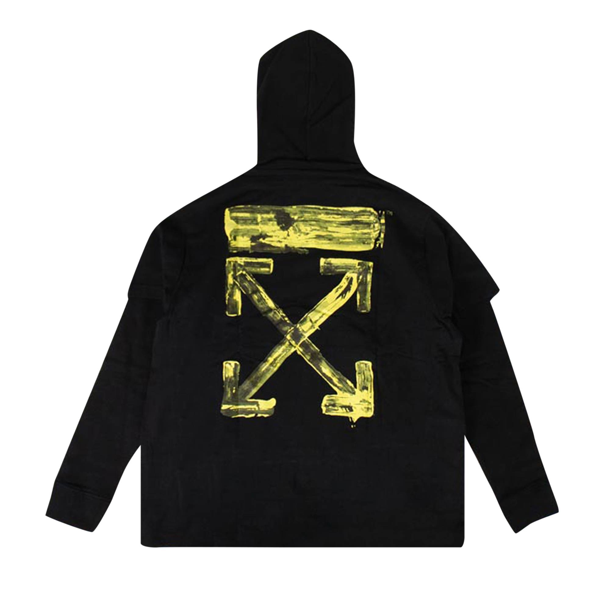 Off-White Acrylic Arrows Double Tee Hoo 'Black / Yellow' - 2