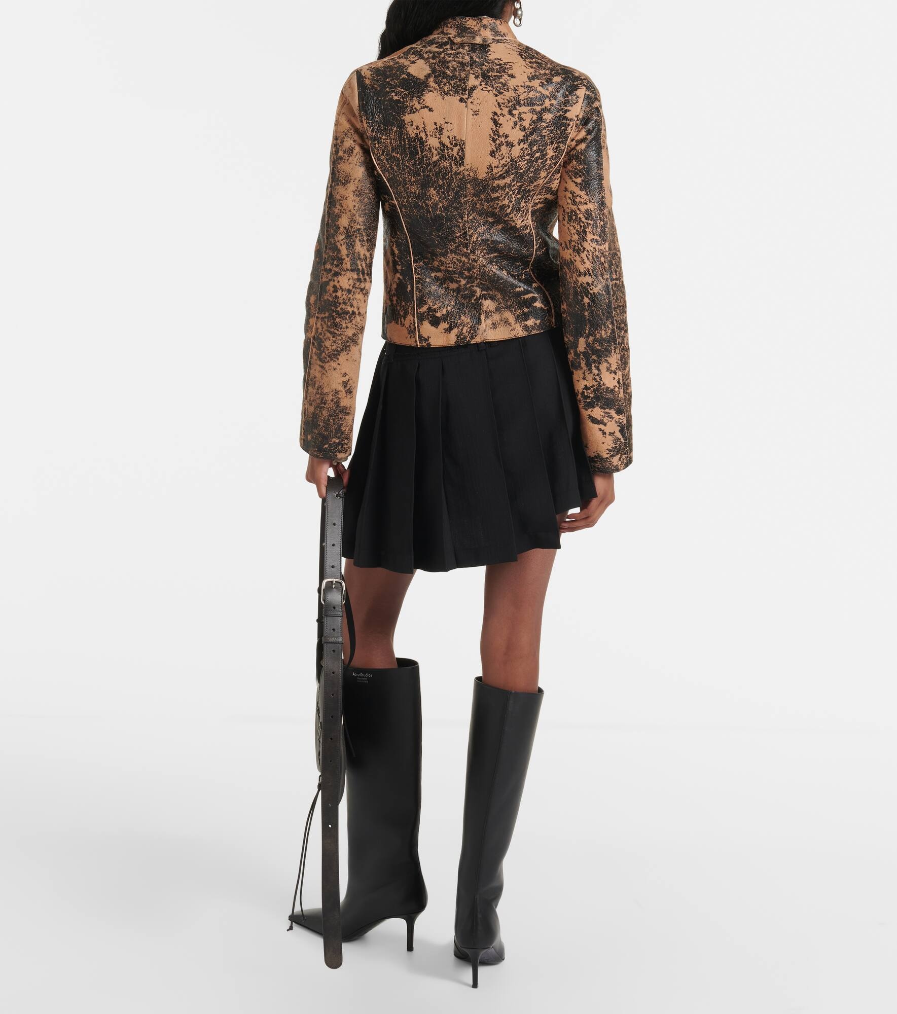 Leather biker jacket - 3