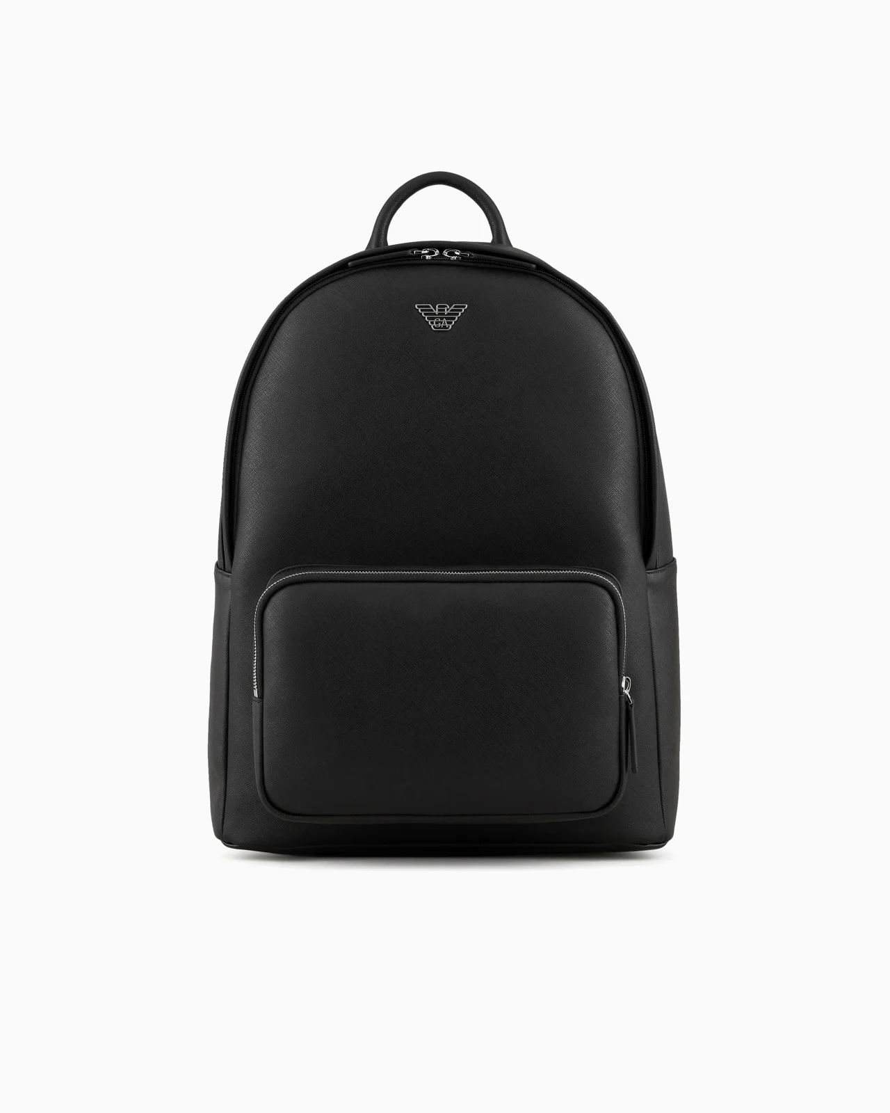 ASV regenerated Saffiano leather round backpack with eagle plate - 1