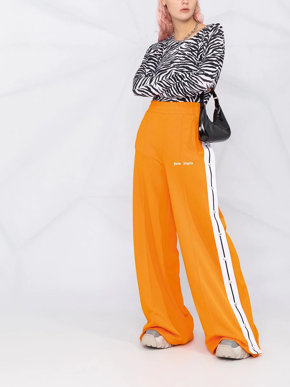 side-stripe wide-leg track pants - 2