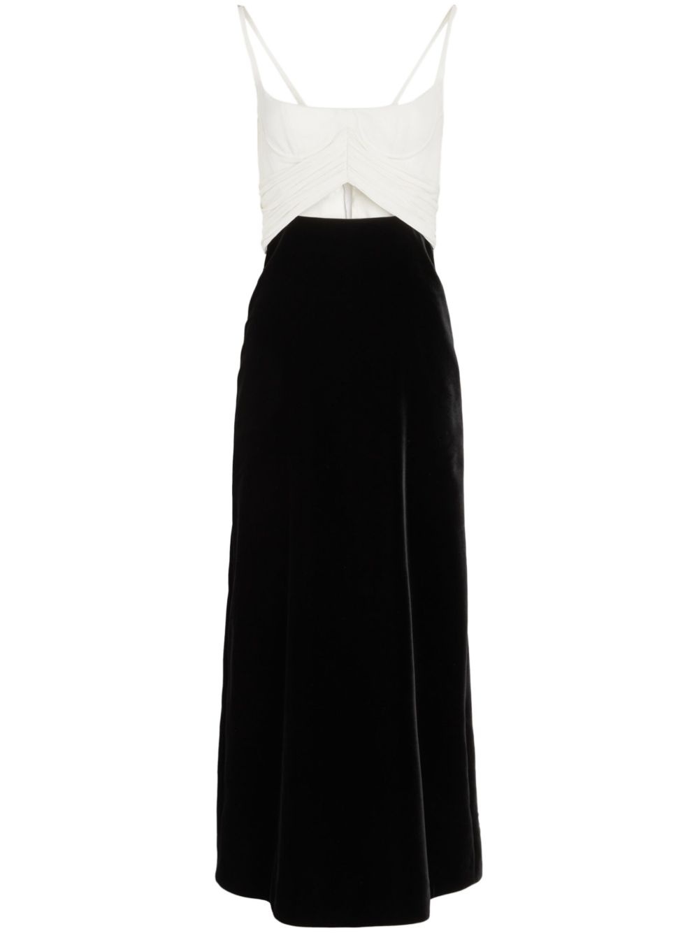 two-tone velvet dress - 1