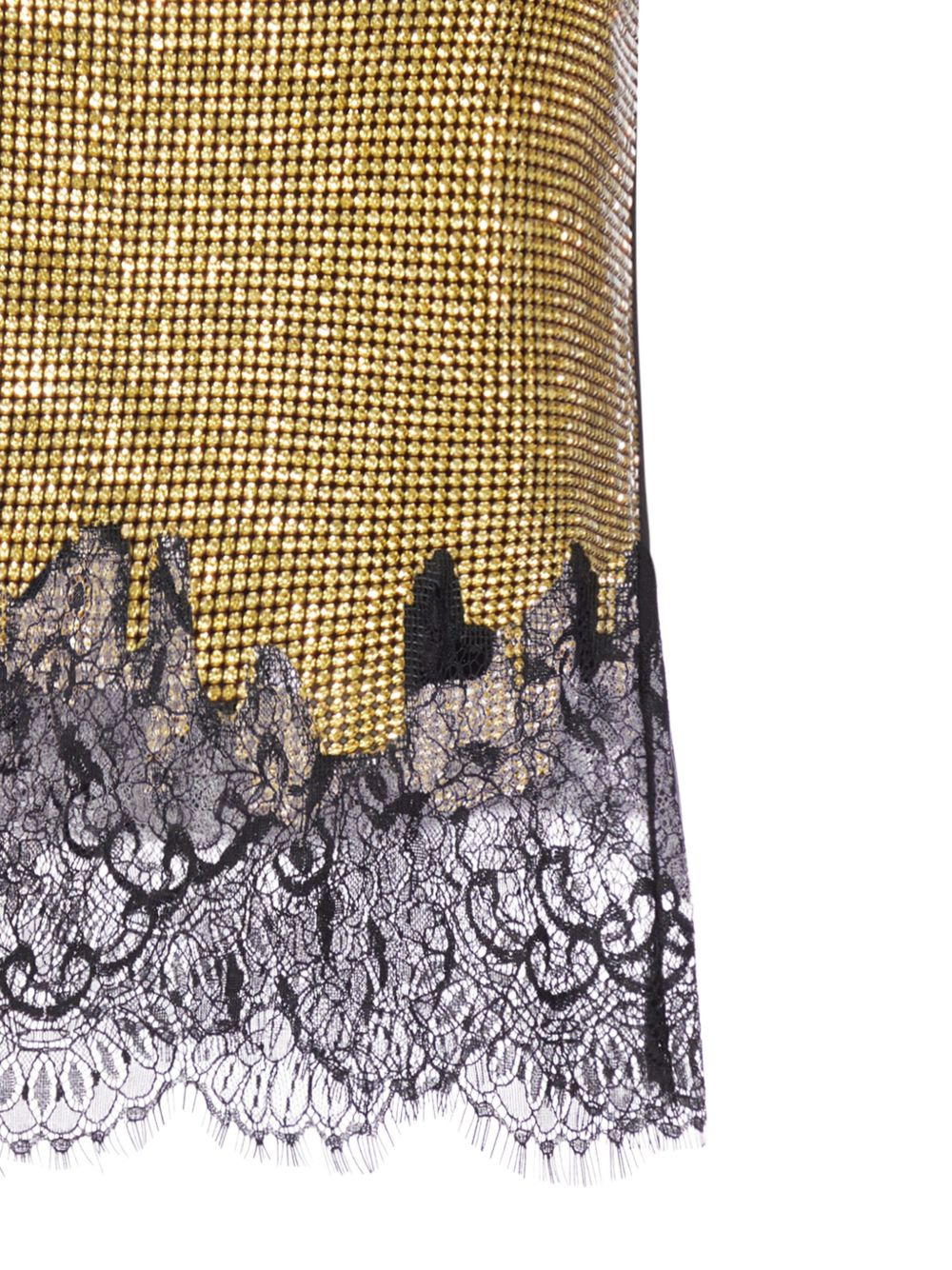 chainmail lace trim top - 2