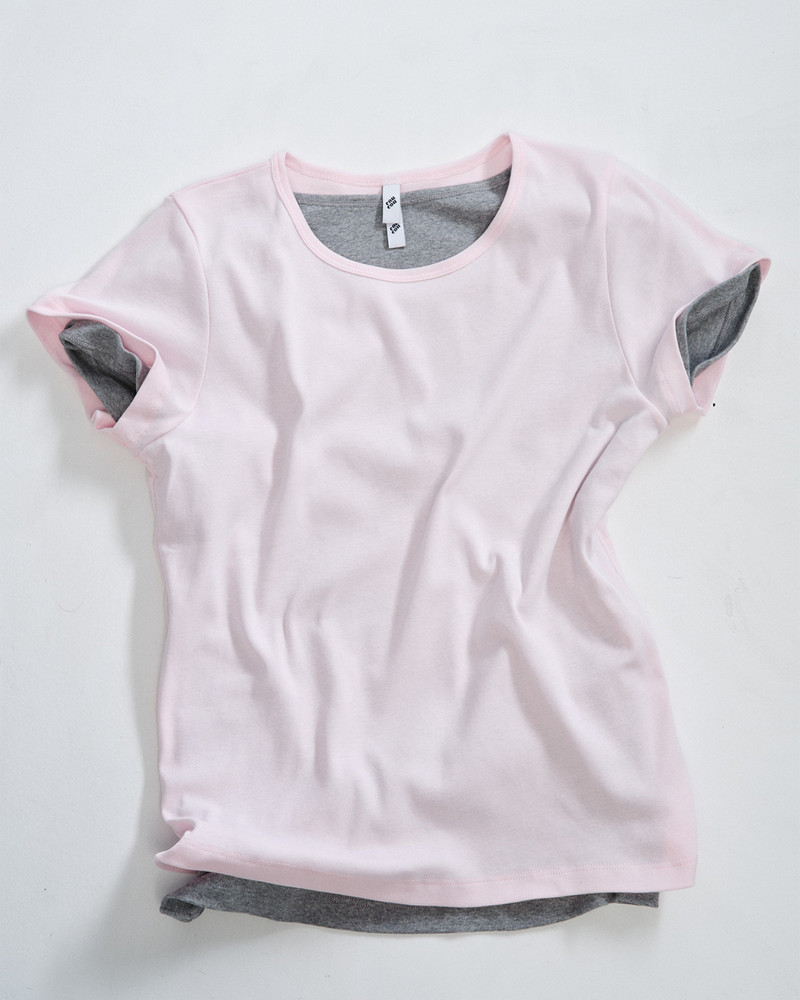 Cou Cou The Baby Tee 2-Pack: Cotton Jersey Baby Pink & Grey outlook