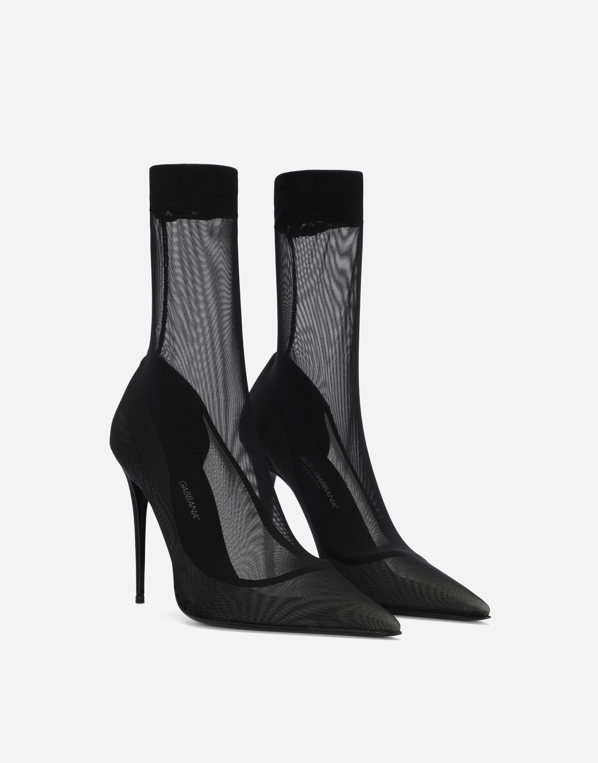 Stretch tulle ankle boots - 2