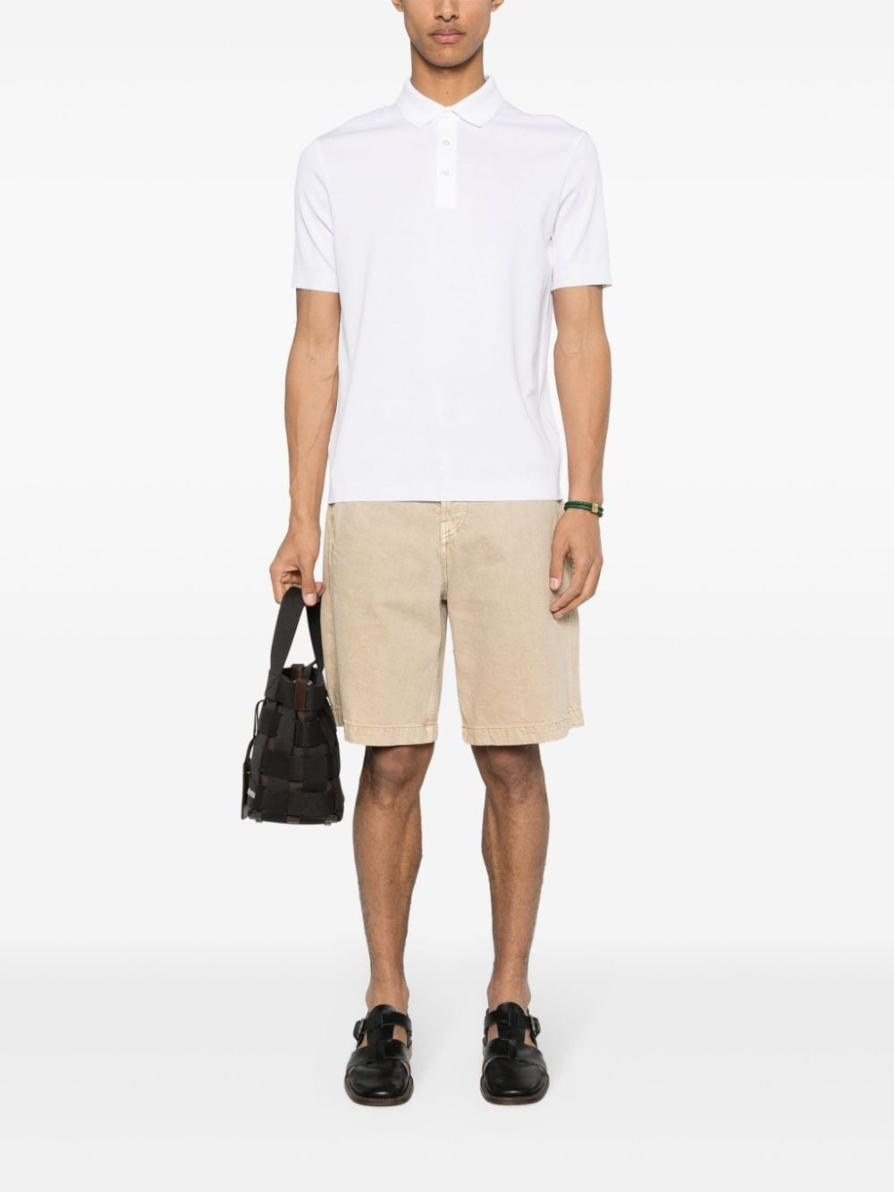 knitted cotton polo shirt - 2