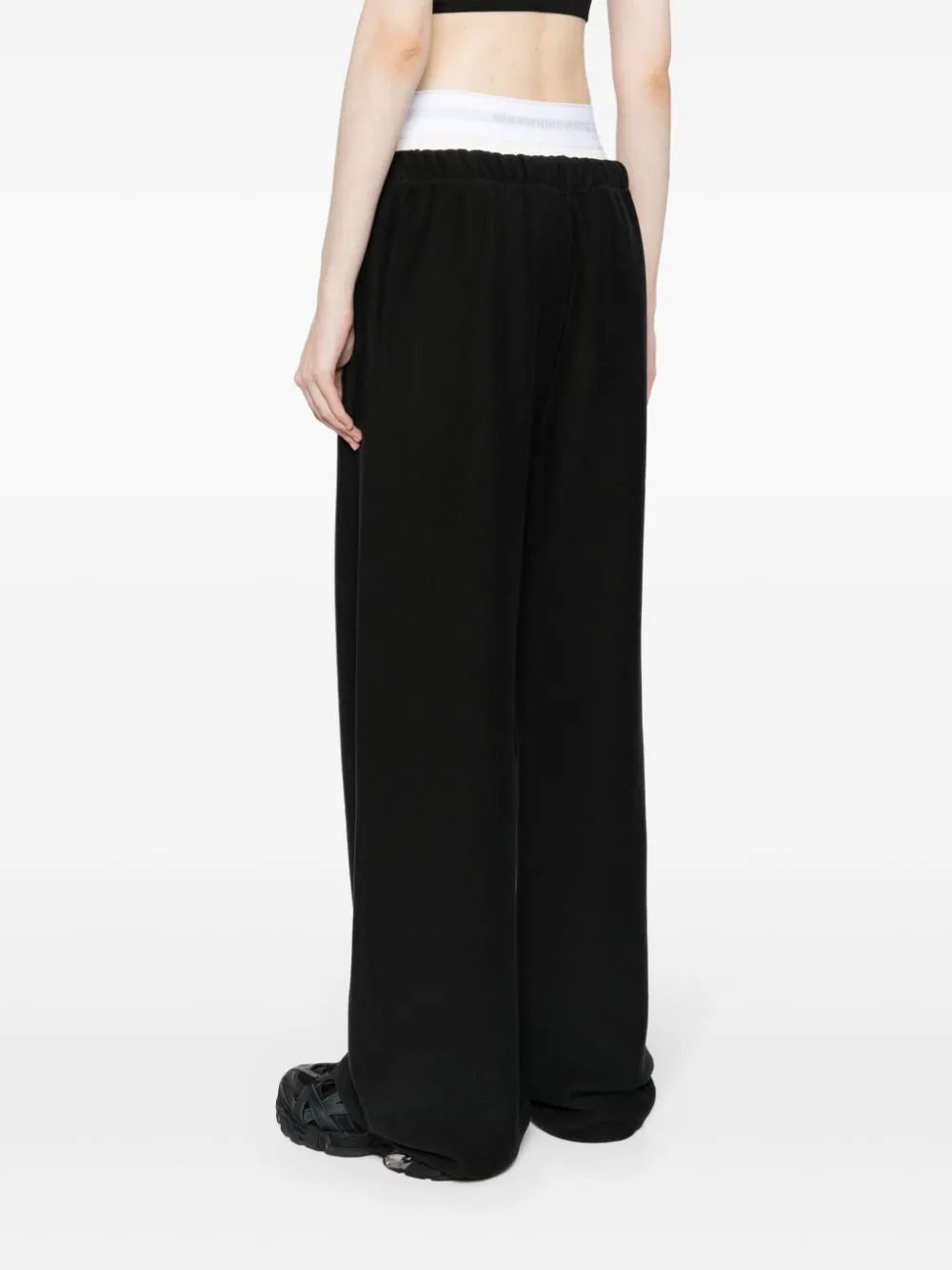 T BY ALEXANDER WANG Women W/ Logo Elastic Exposed Brief Wide Leg Sweatpant - 2