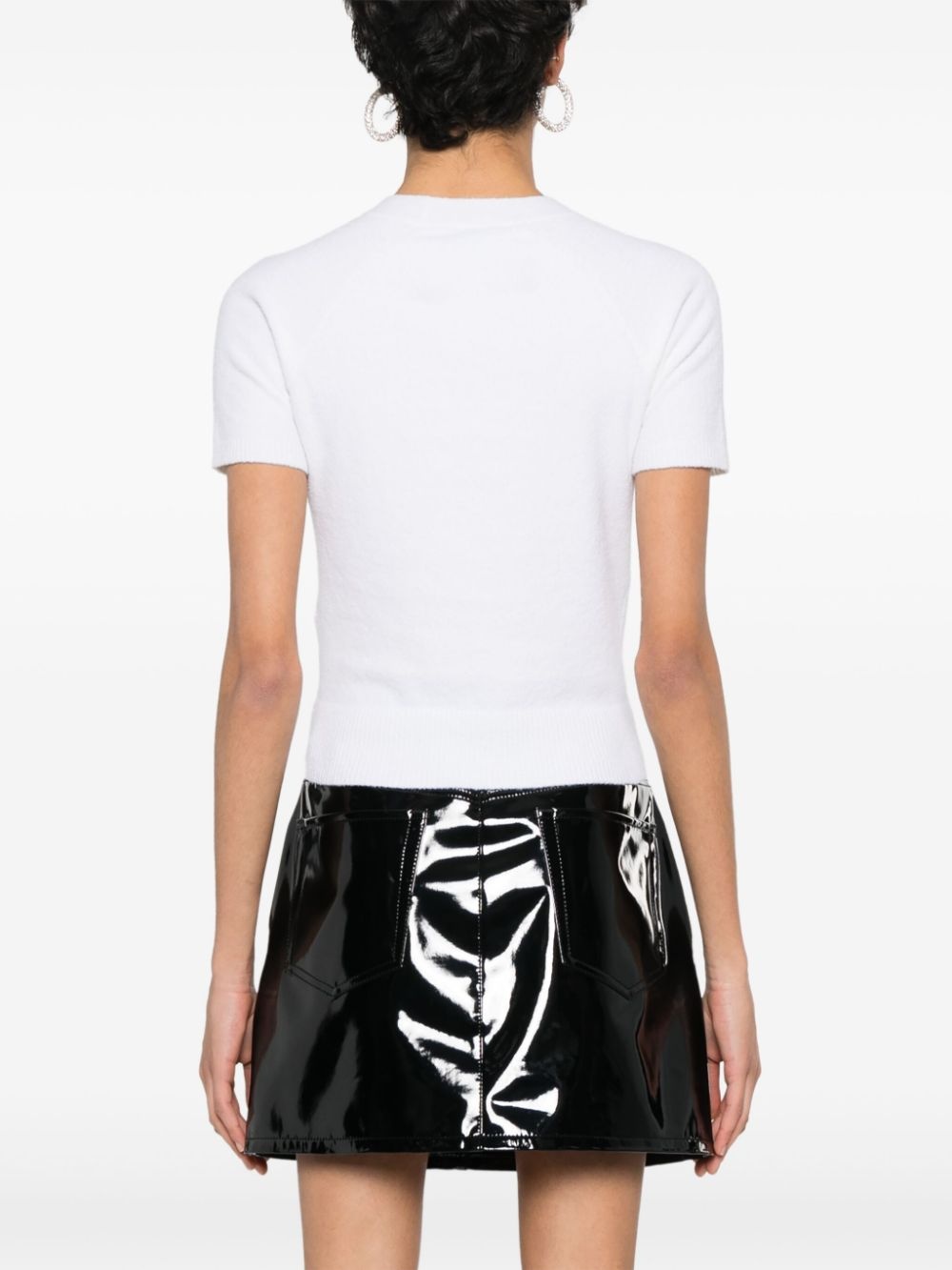 logo-jacquard terry-knit top - 4