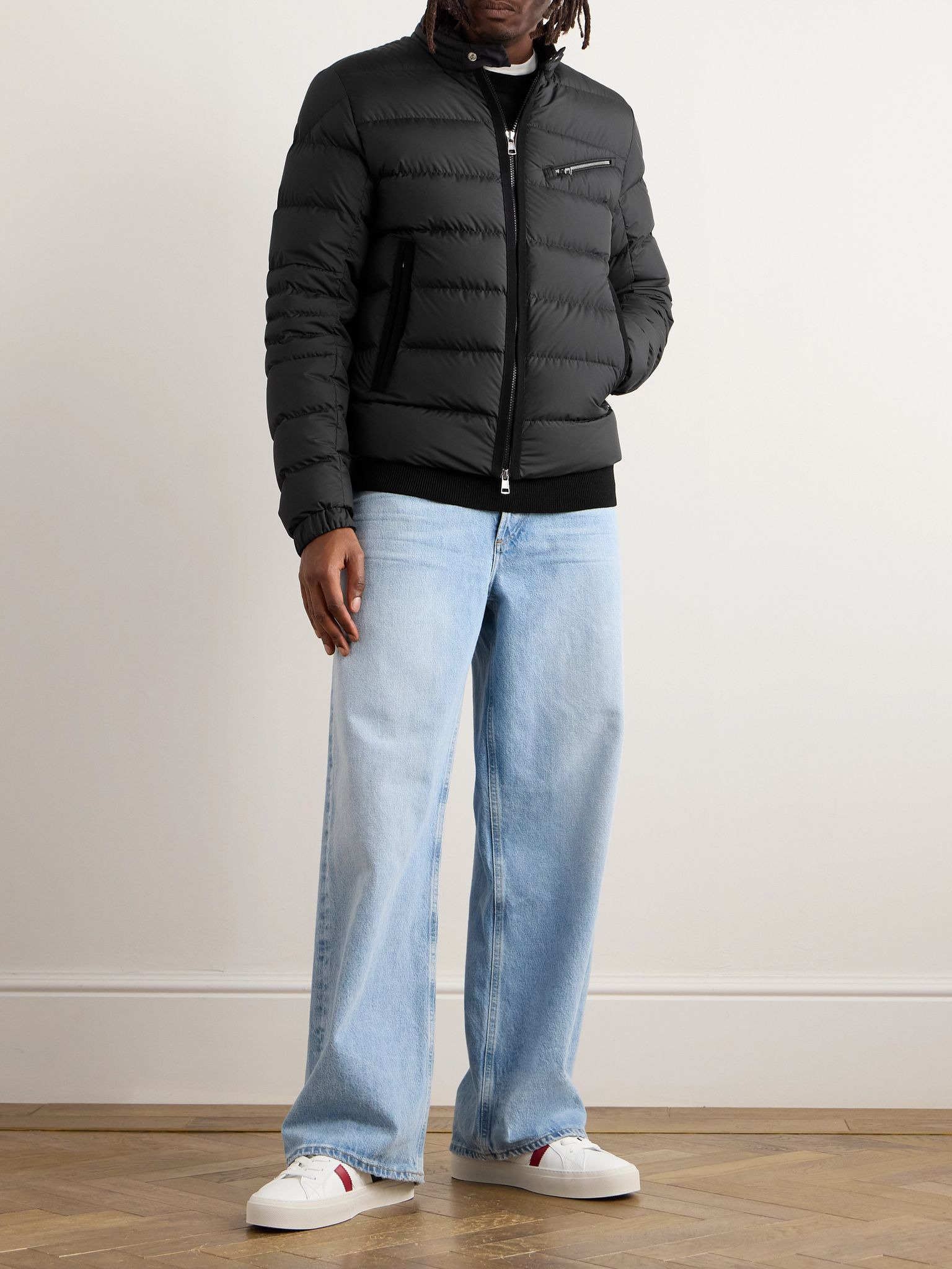 Grosgrain-Trimmed Logo-Appliquéd Quilted Shell Down Jacket Black - 2