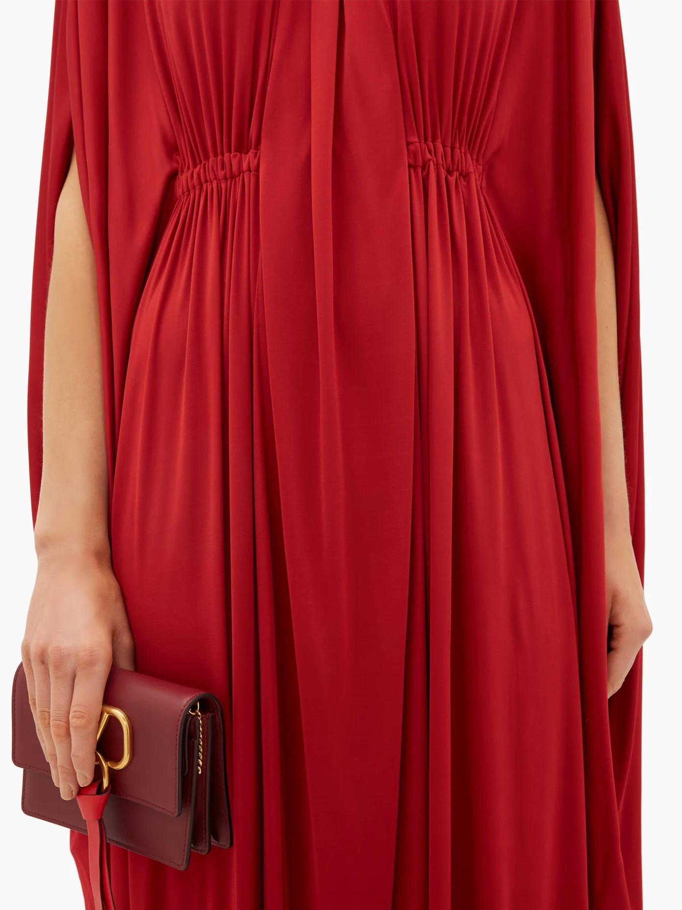 Cape draped satin gown - 4