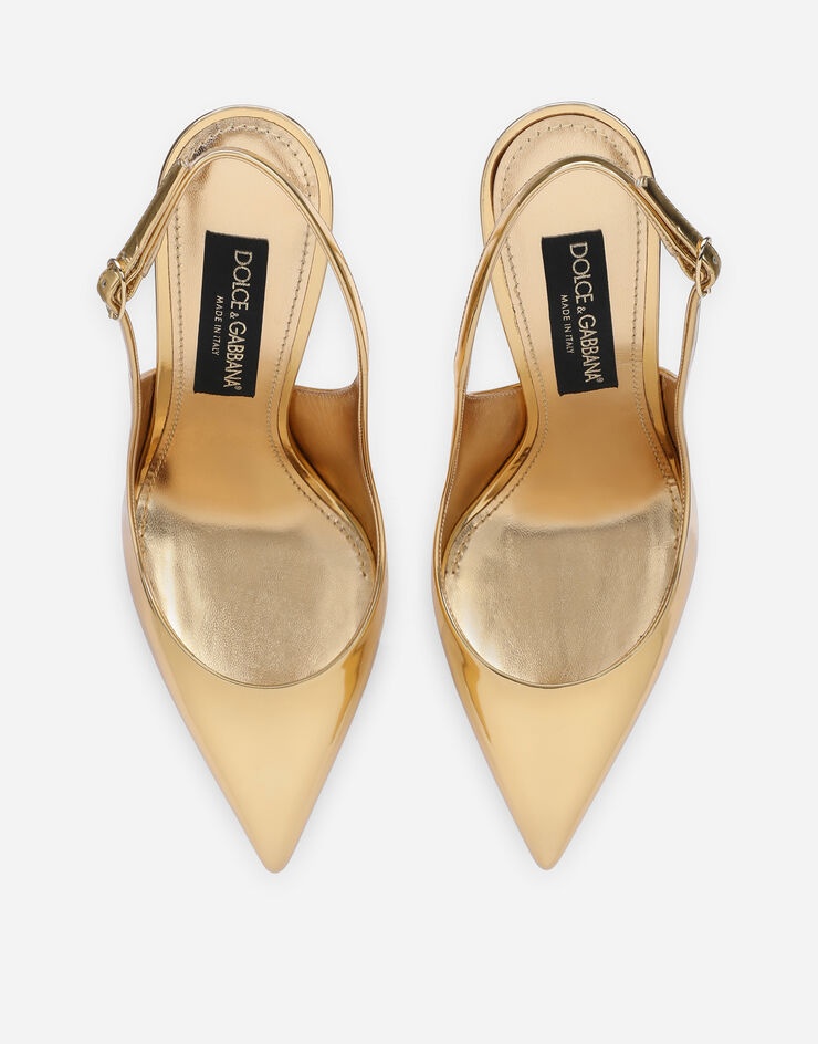 Mirrored-effect calfskin slingbacks - 4