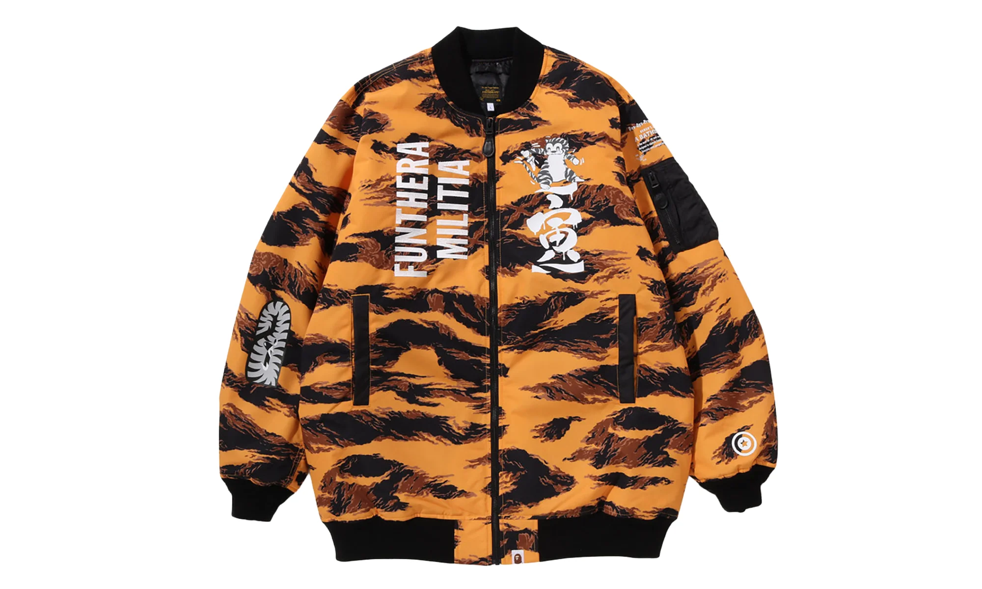 Tiger Camo Long MA-1 Bomber Jacket "Orange" 001HJI701001 ORG - 1