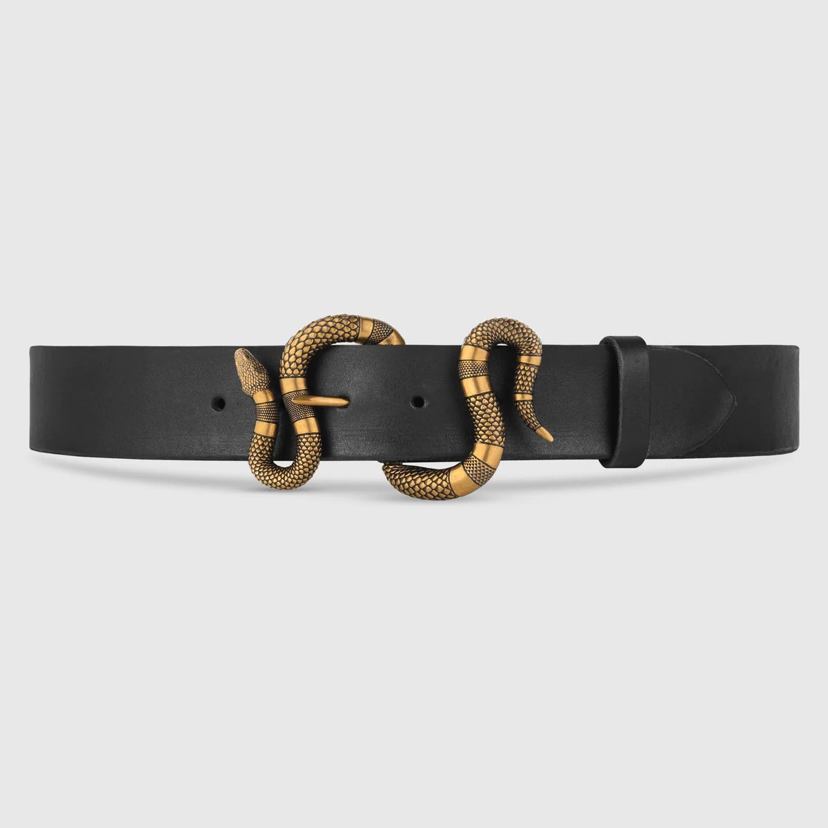 Leather belt with snake buckle - 1