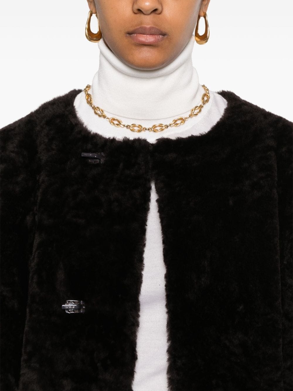 soft shearling coat - 5