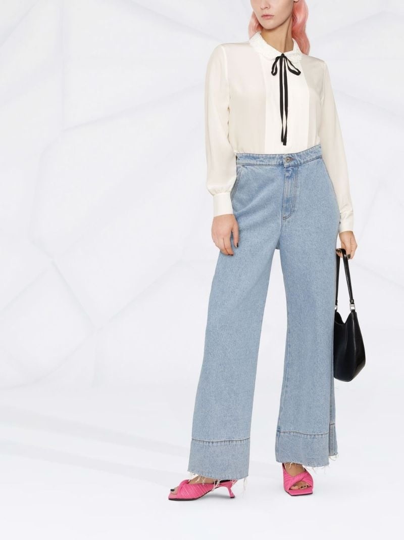 tie-fastening long-sleeve blouse - 2