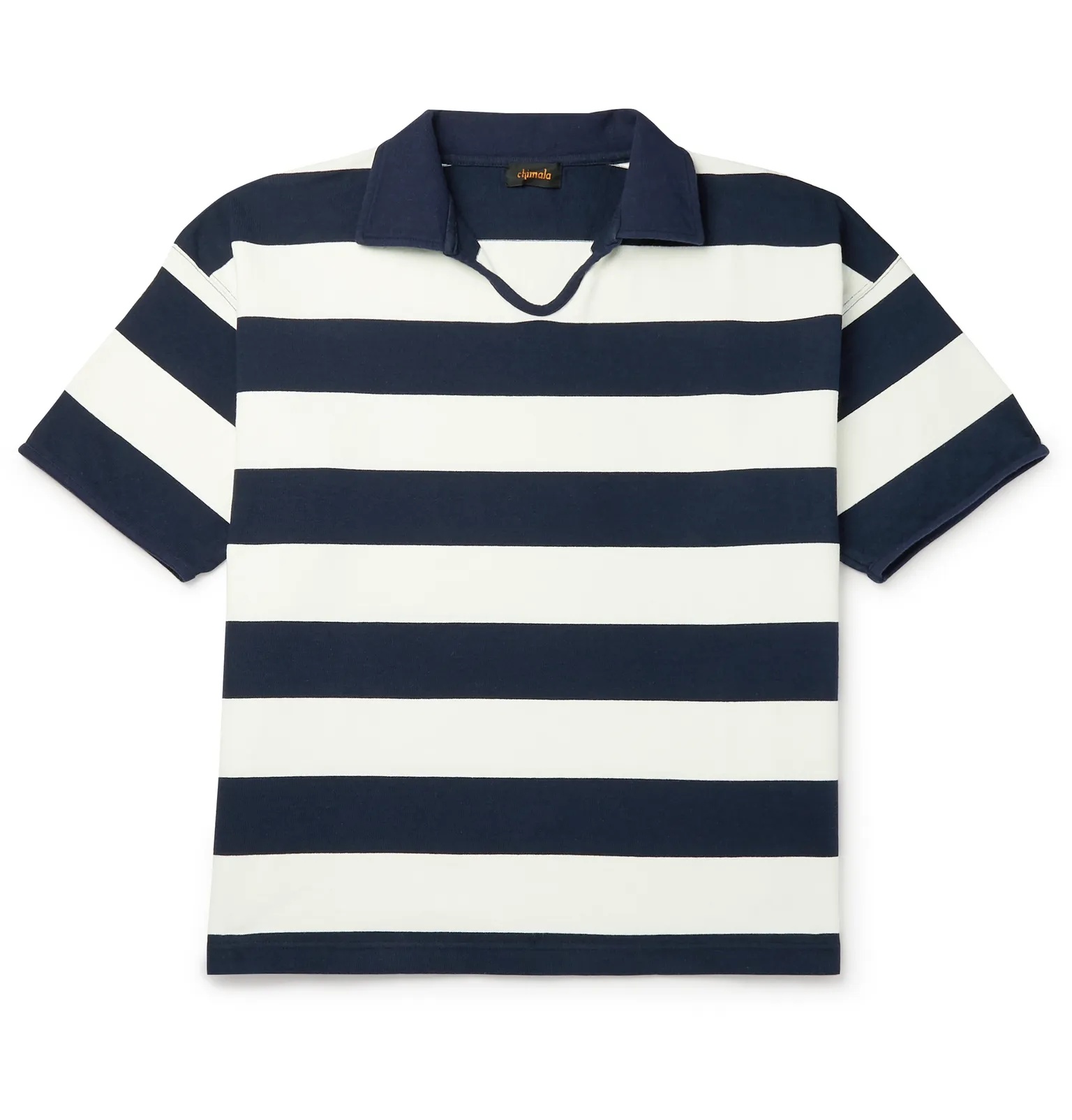 Striped Cotton-Jersey Polo Shirt - 1