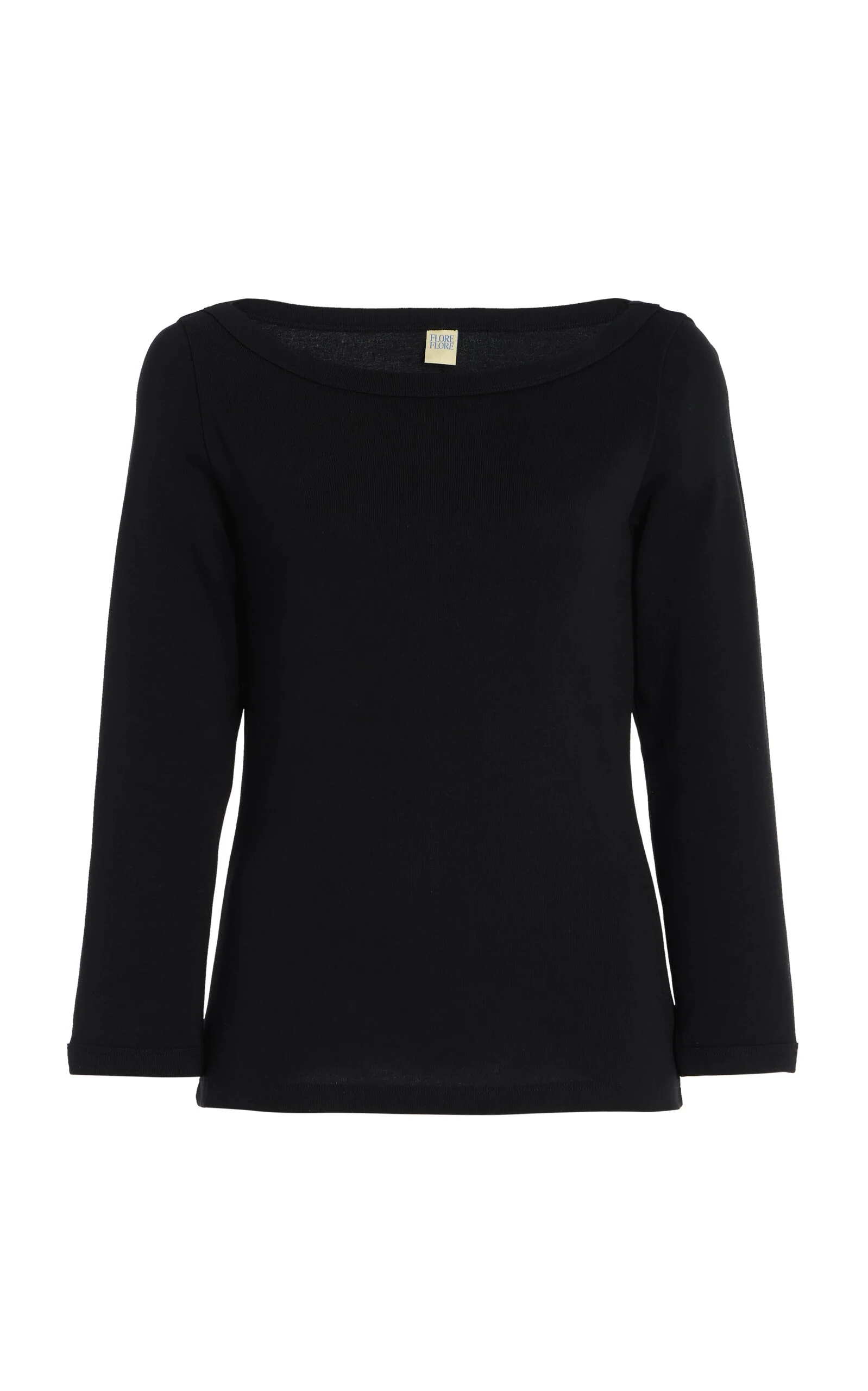 Exclusive Steffi Boat Neck Organic Cotton Top black - 1