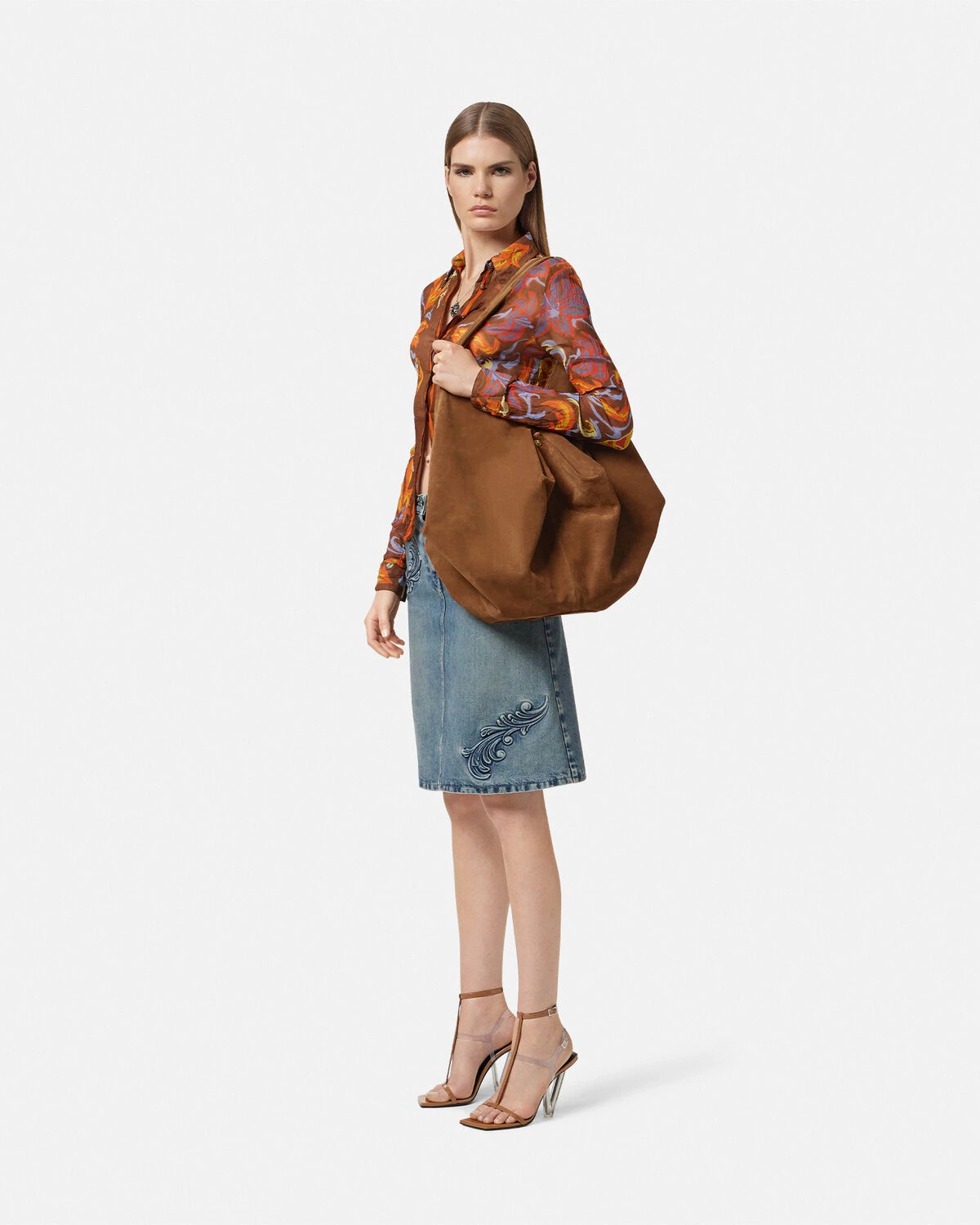 Protea Suede Large Shoulder Bag - 3
