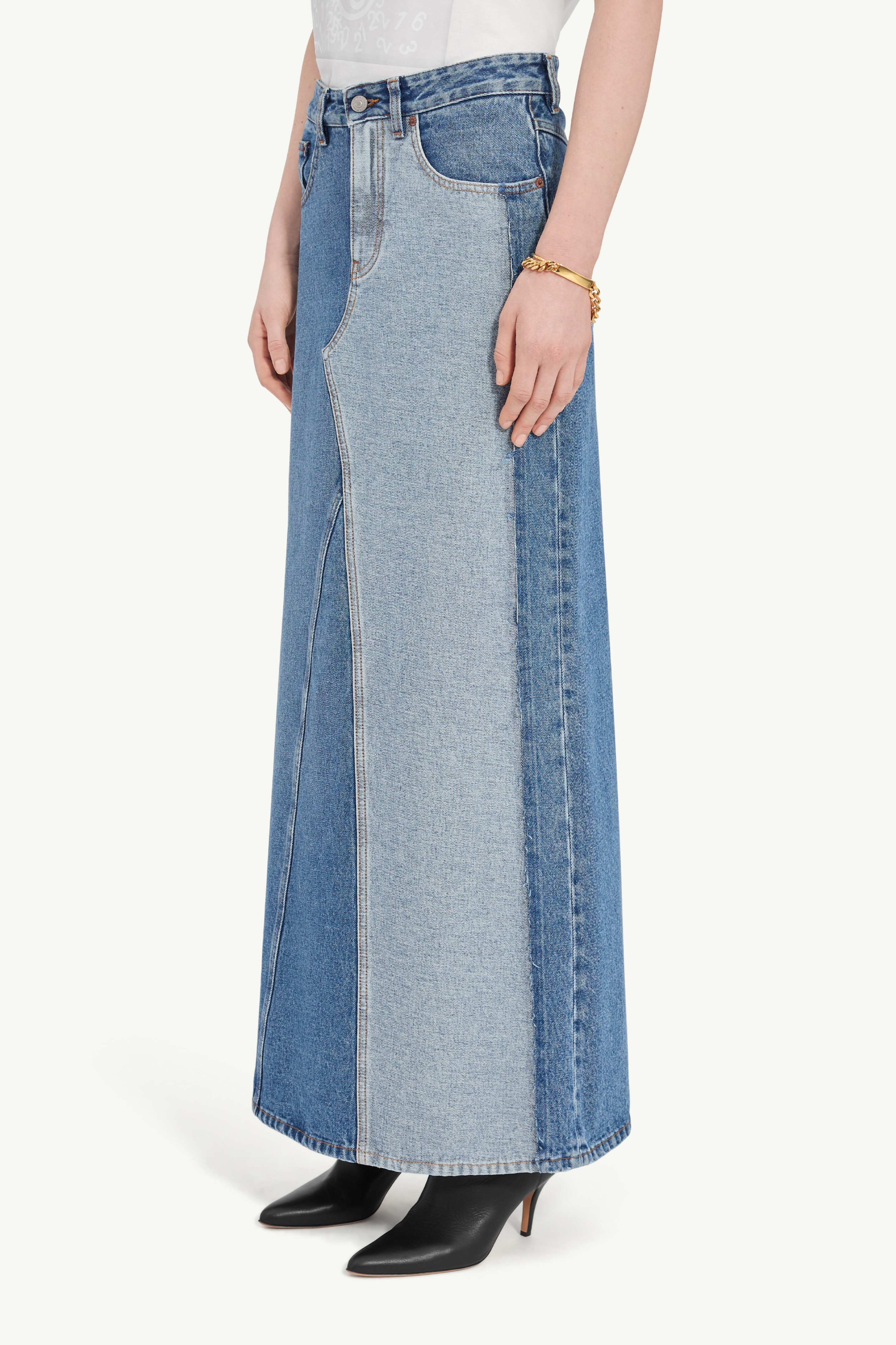 Denim maxi skirt - 5