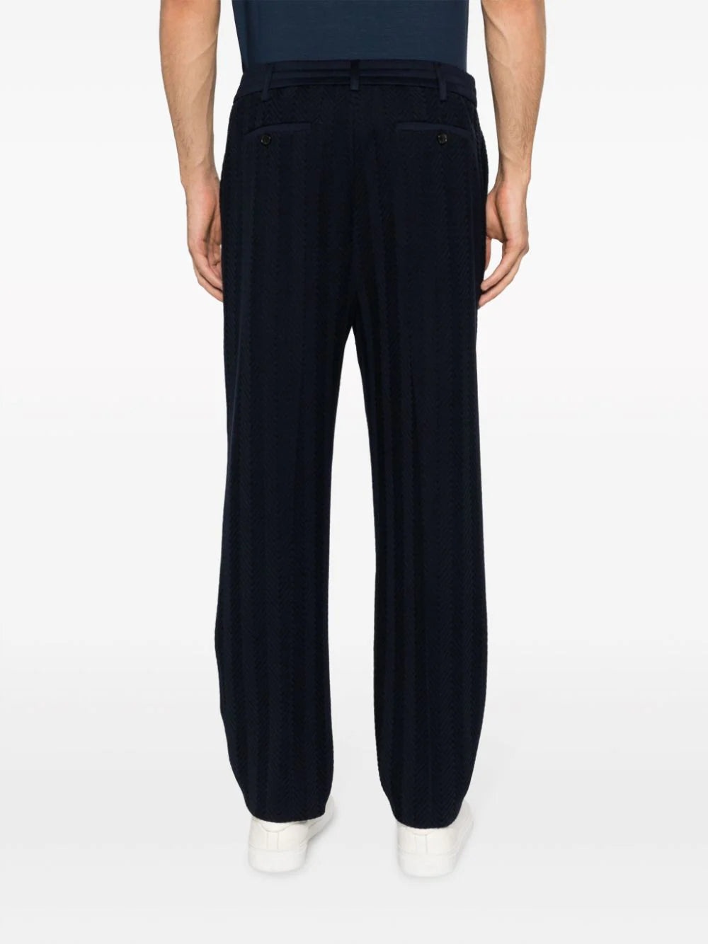 CHEVRON-KNIT STRAIGHT-LEG TROUSERS - 4