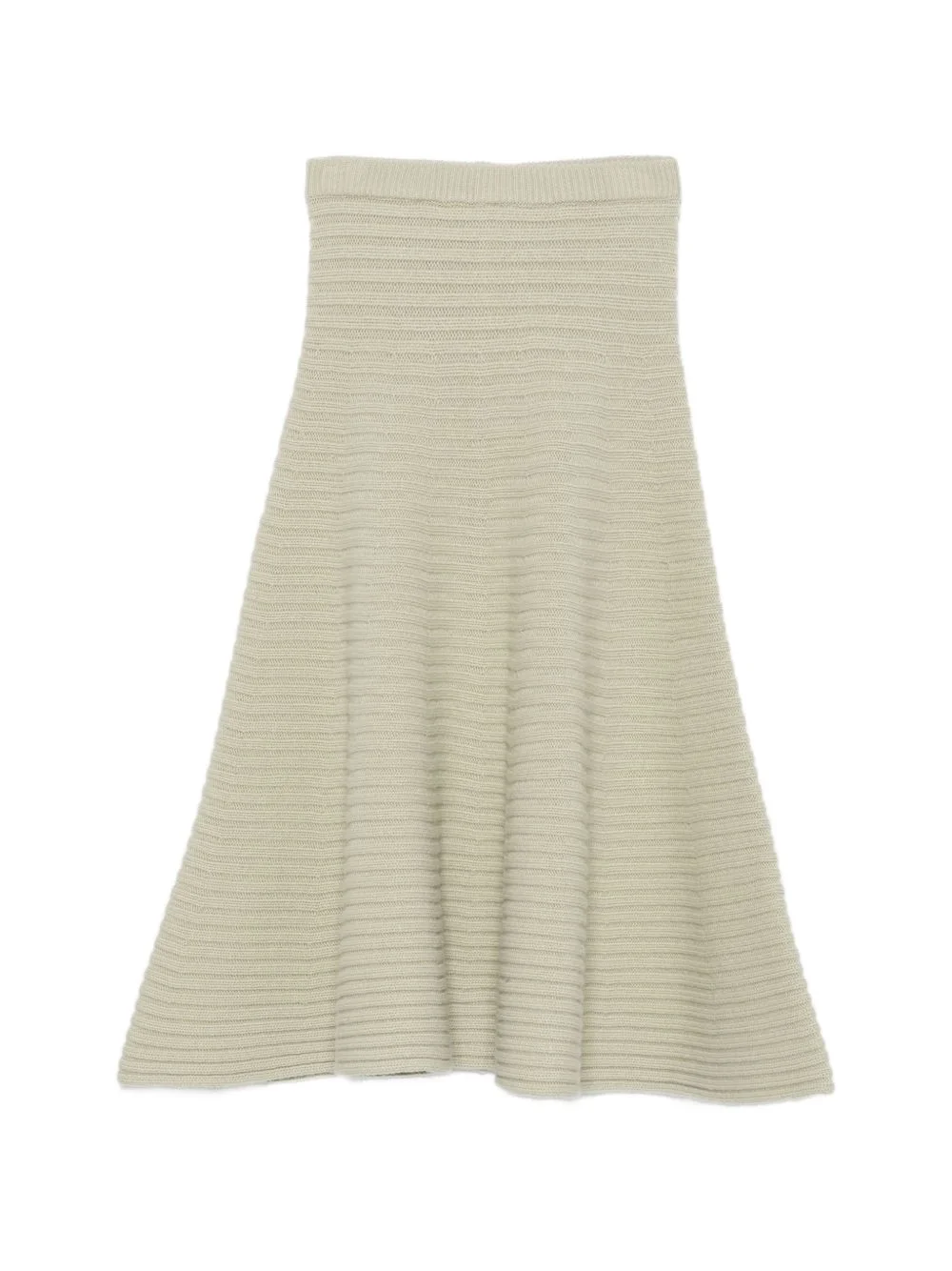 ribbed-knit flared skirt - 1