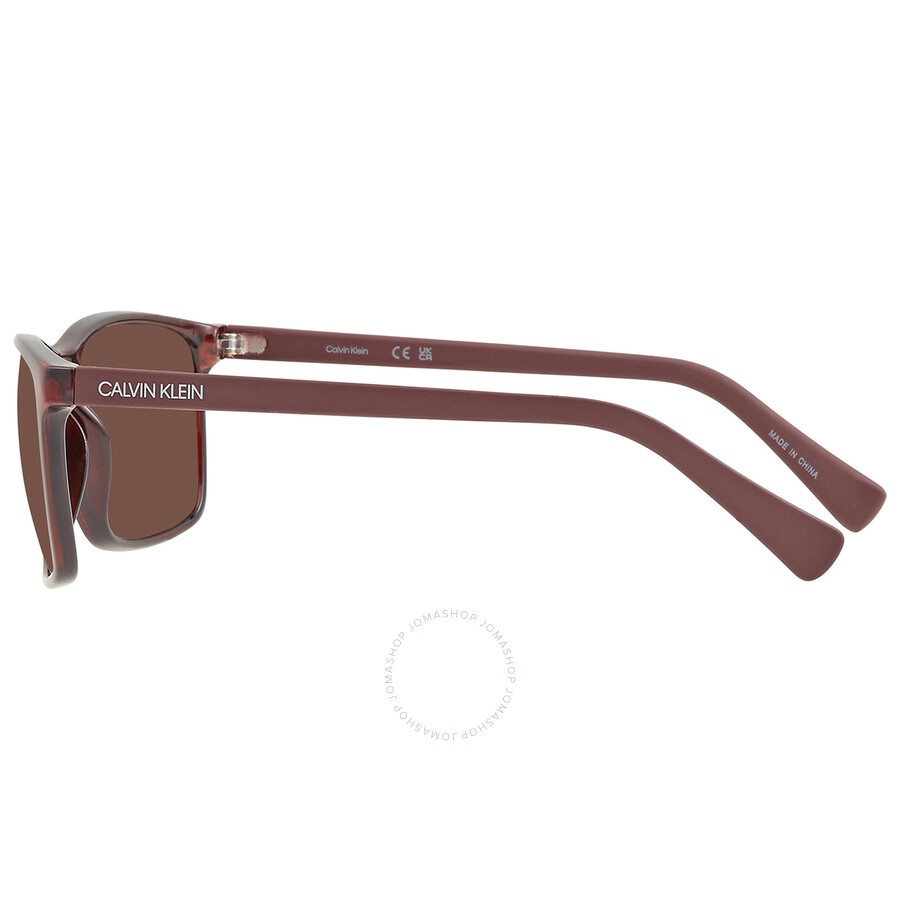 Calvin Klein - Calvin Klein Brown Rectangular Men's Sunglasses CK19568S 601 58 - 3