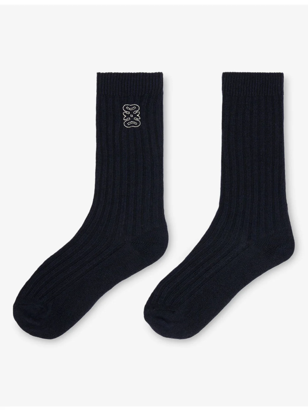 Ribbed Logo-Embroidered Wool and Cashmere-Blend Socks - 1