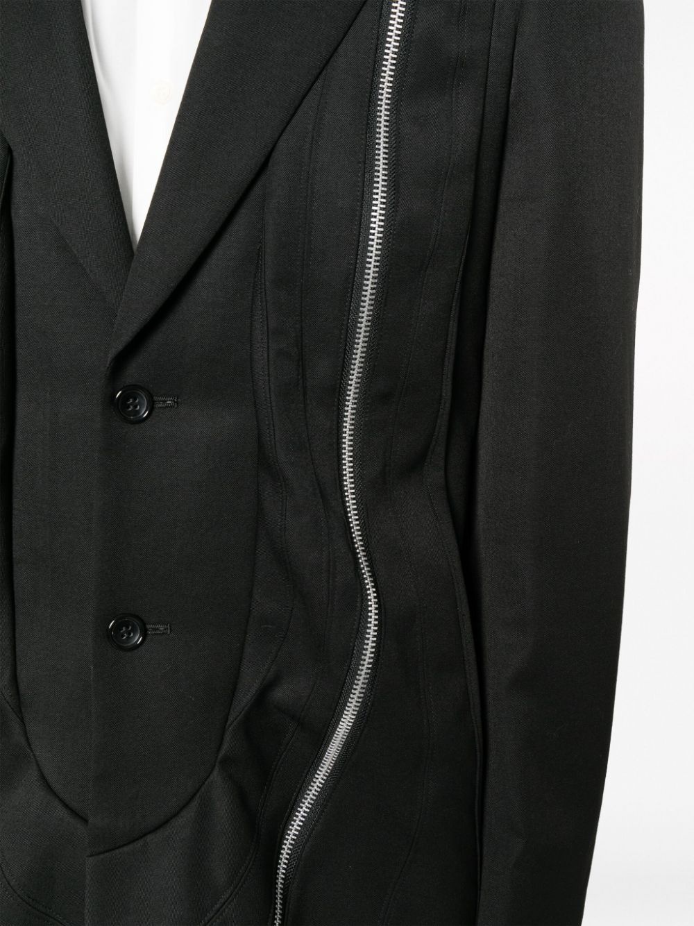 zip-detailed wool coat - 5