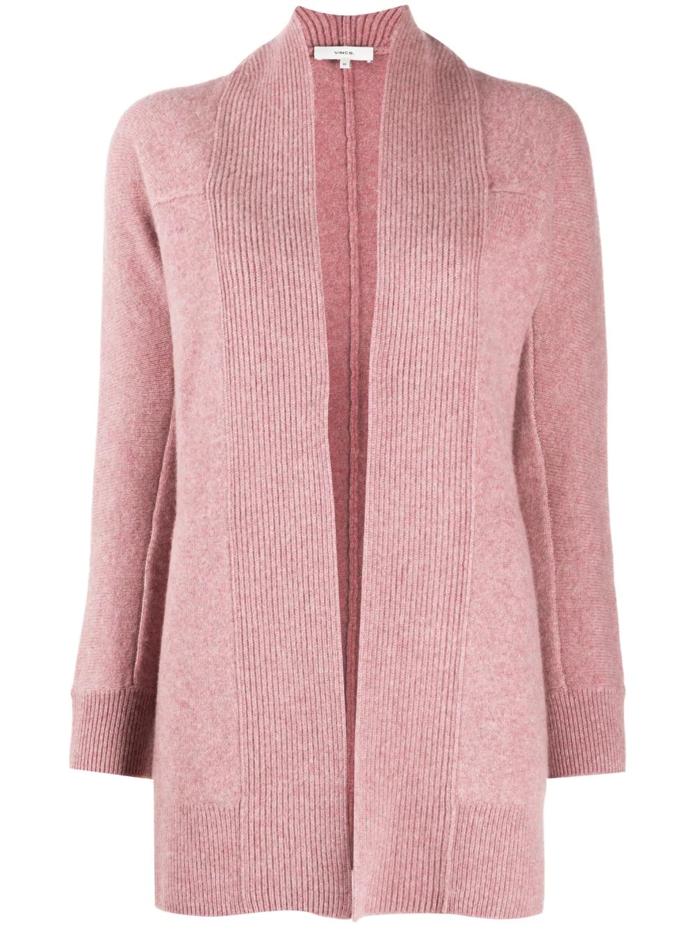 ribbed lapel cardigan - 1