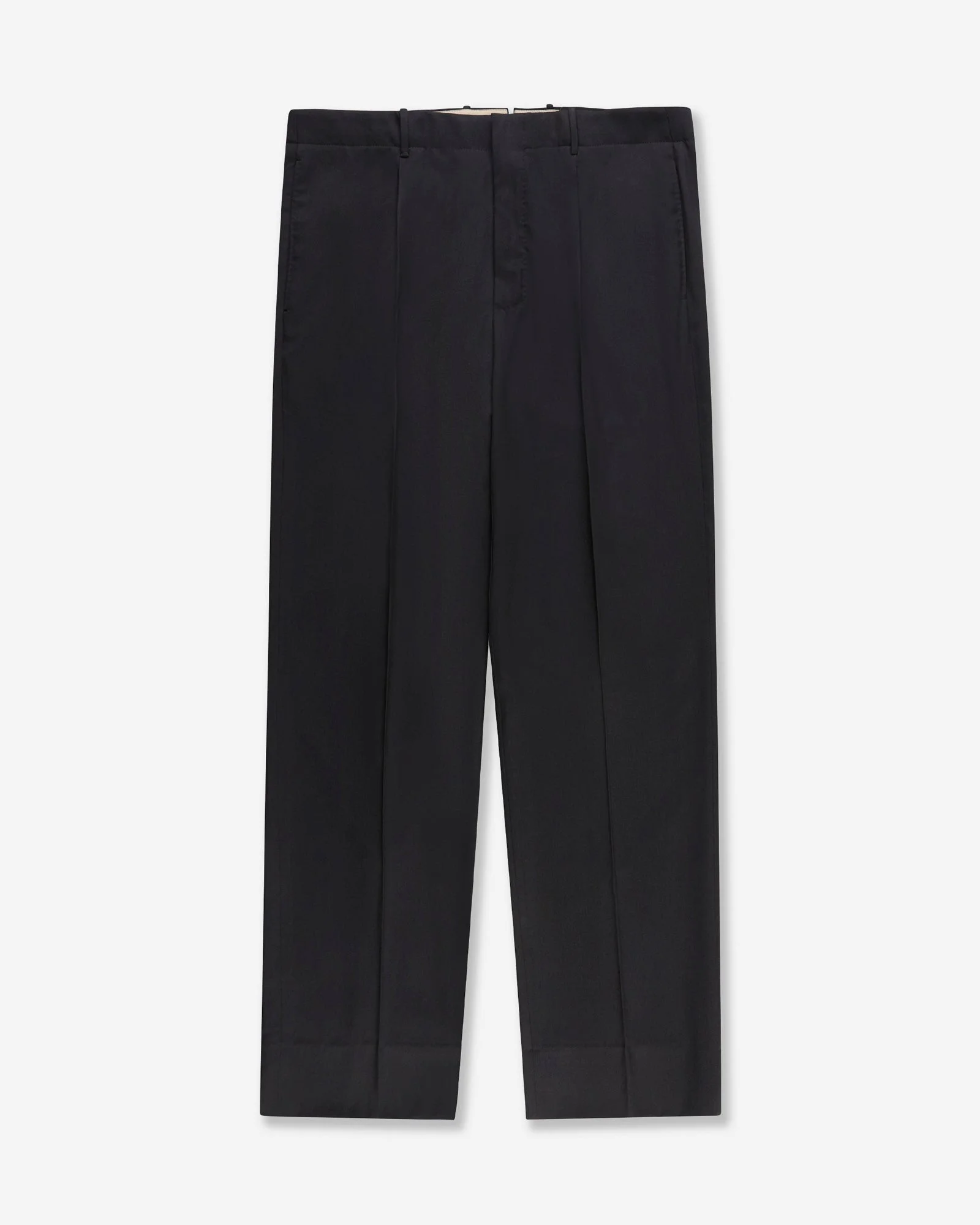 Straight fit wool and silk twill trousers - 1