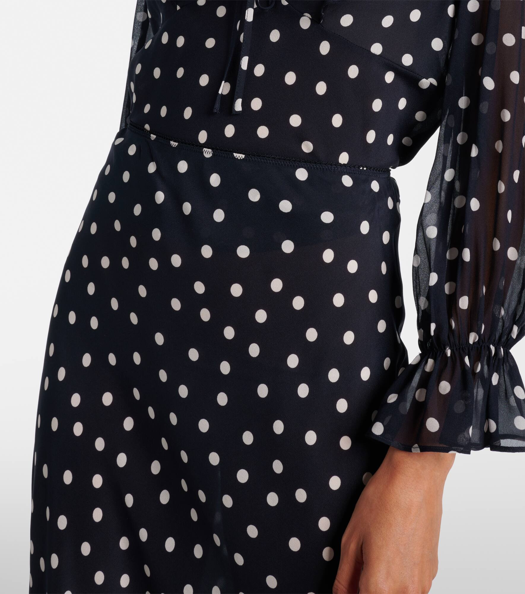 Ardith polka-dot silk midi skirt - 4