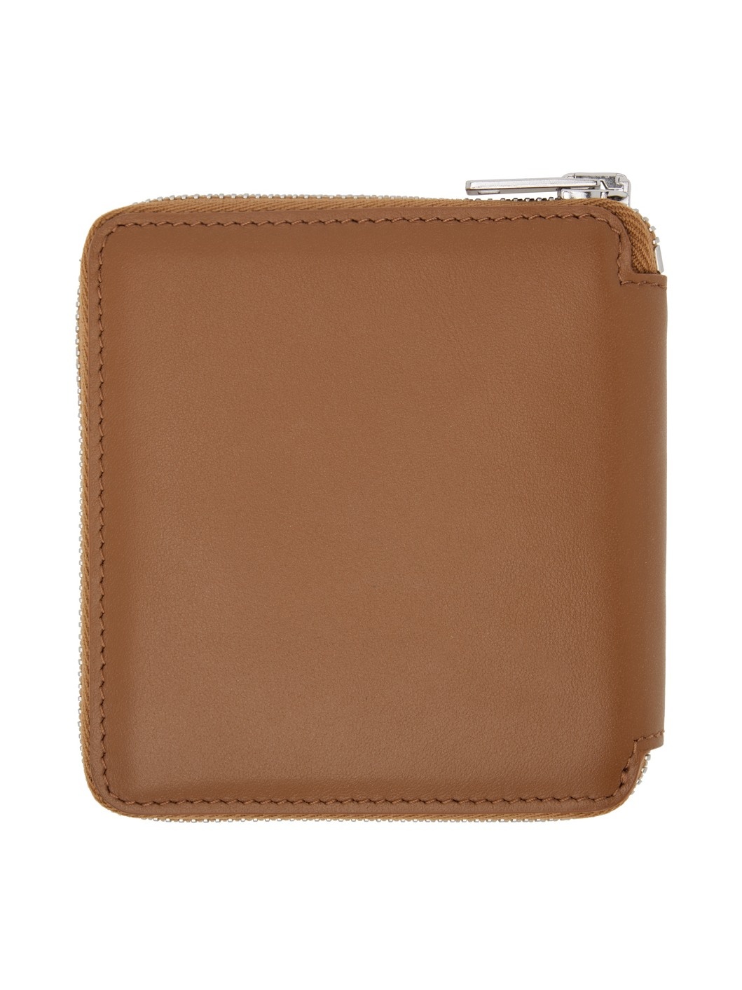 Brown Square Zipped Wallet - 2