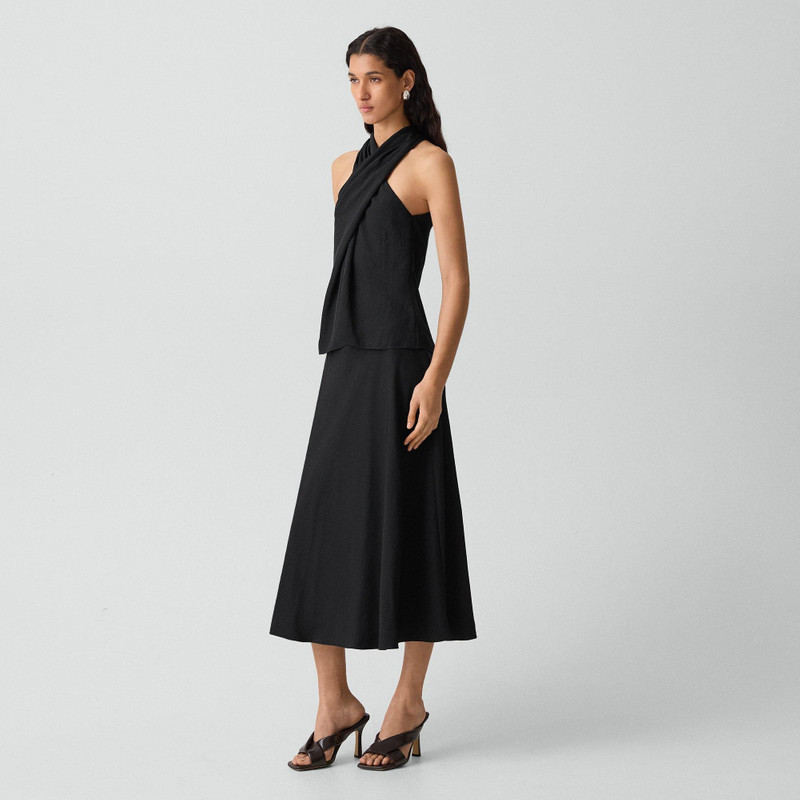 Fluid Pull-On Skirt in Washed Twill 3