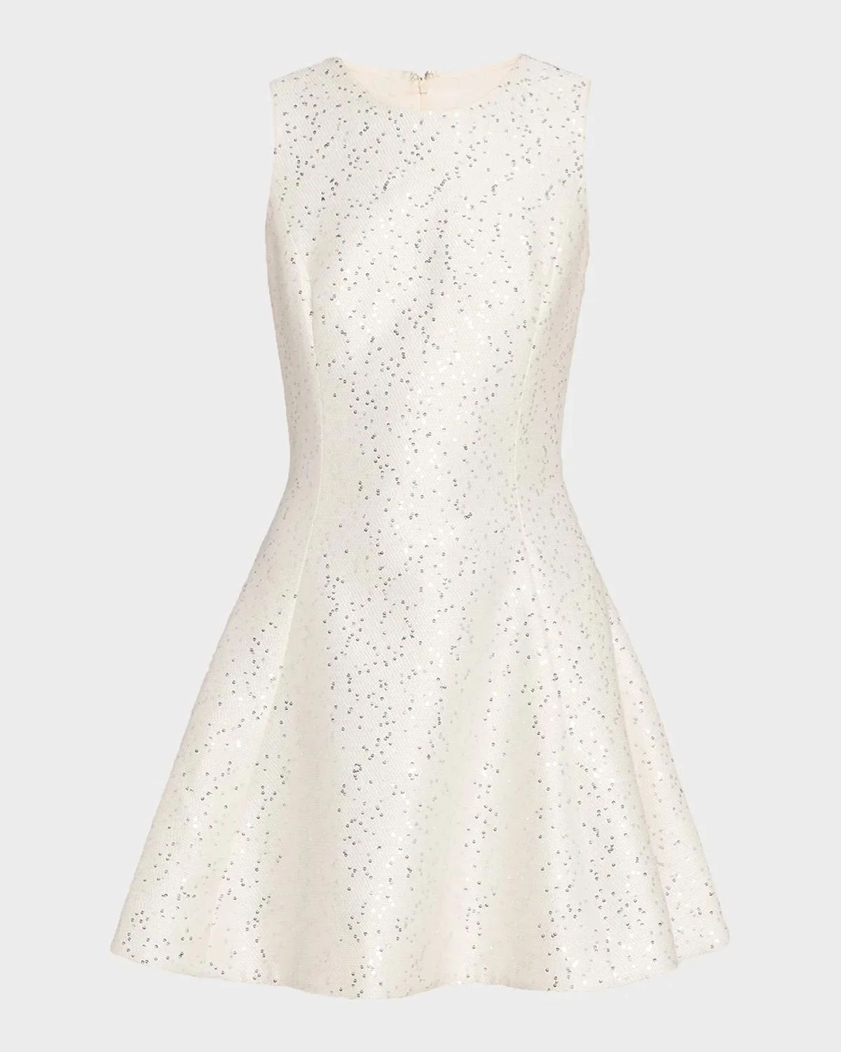 Sleeveless Sequined Tweed Mini Dress - 1