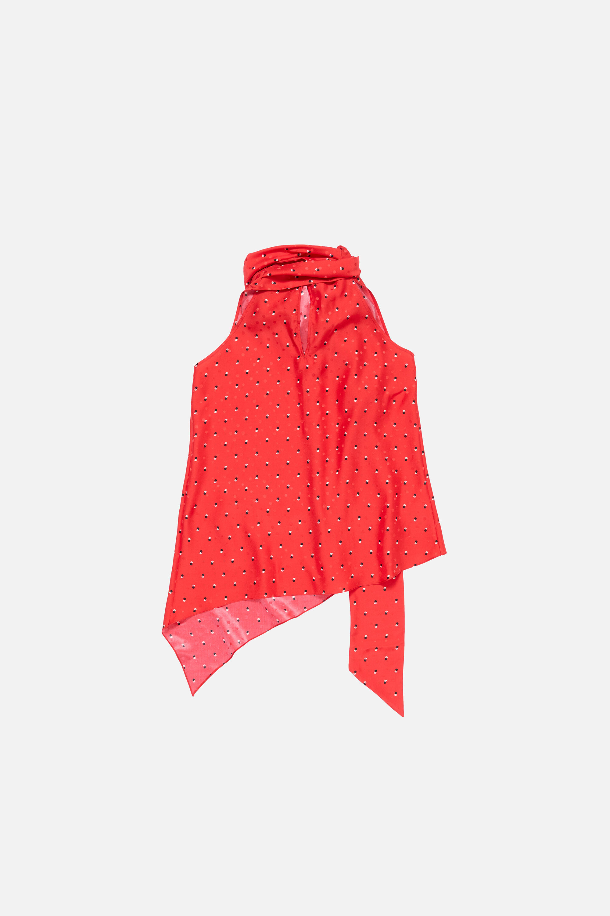 Silk bow blouse - Red - 7