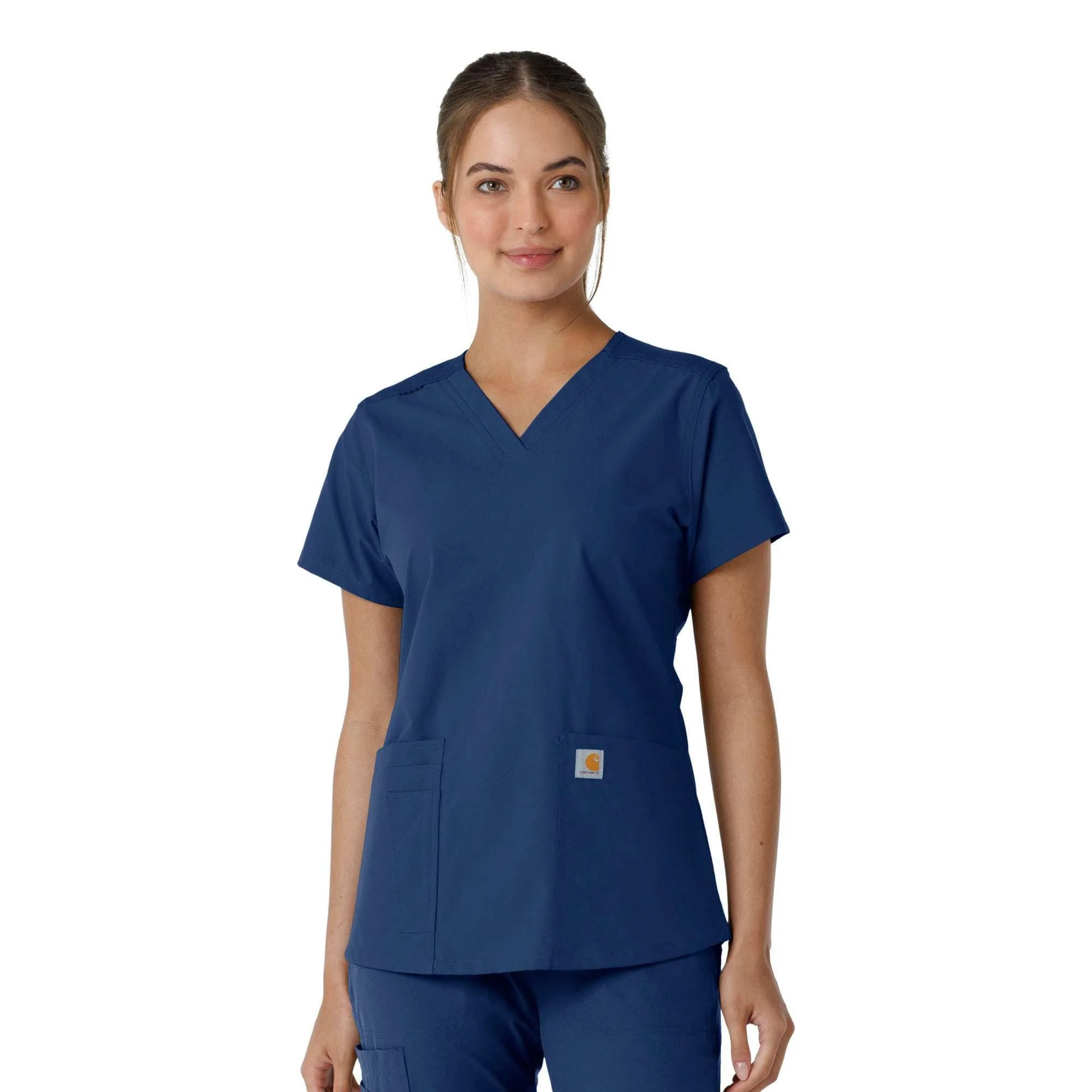 Women's Force Essentials V-Neck Knit Panel Scrub Top - 1