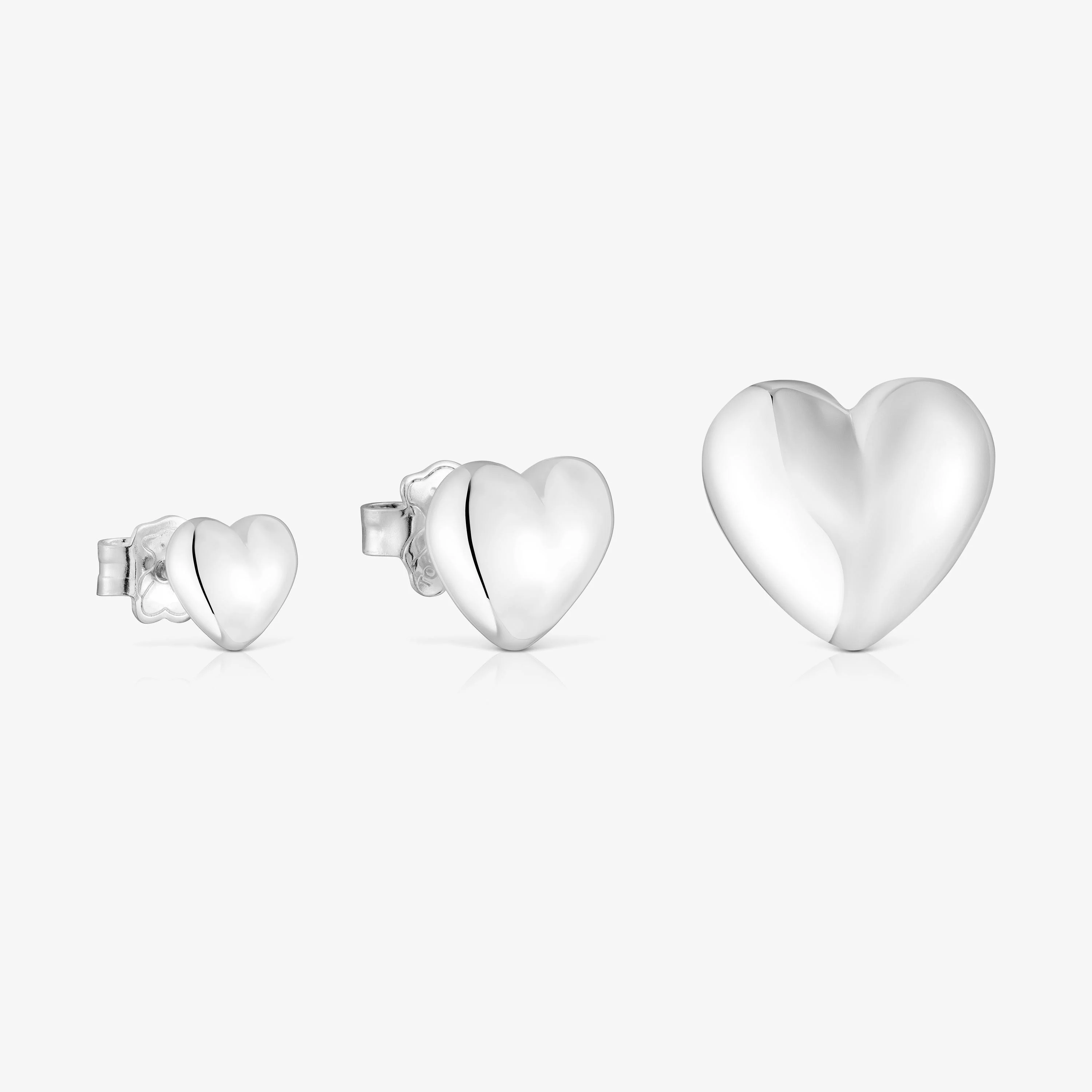 Set of silver heart Earrings Garden of Love - 1
