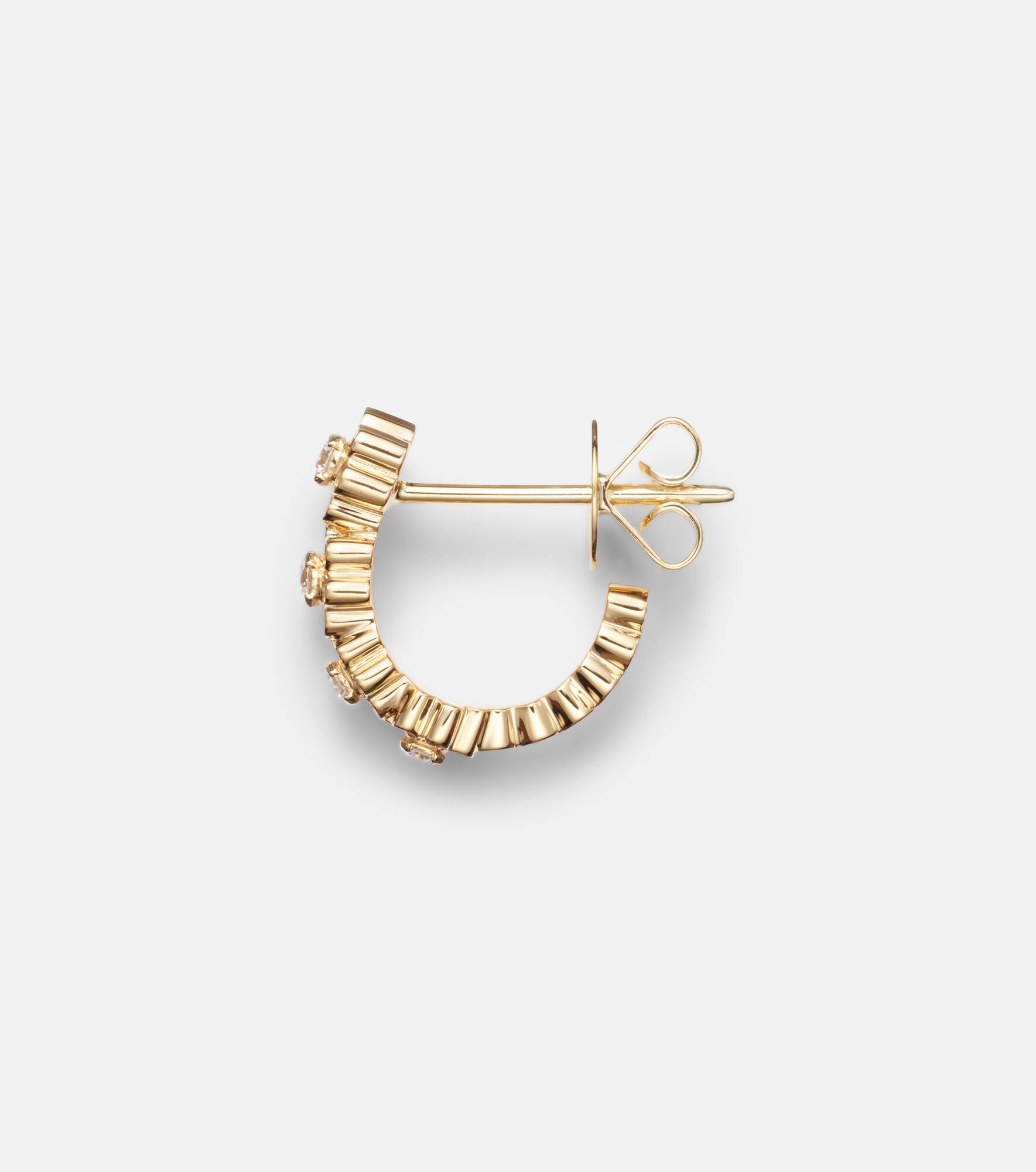 Petite Boucle De Fleurs 18kt gold earrings with diamonds - 4