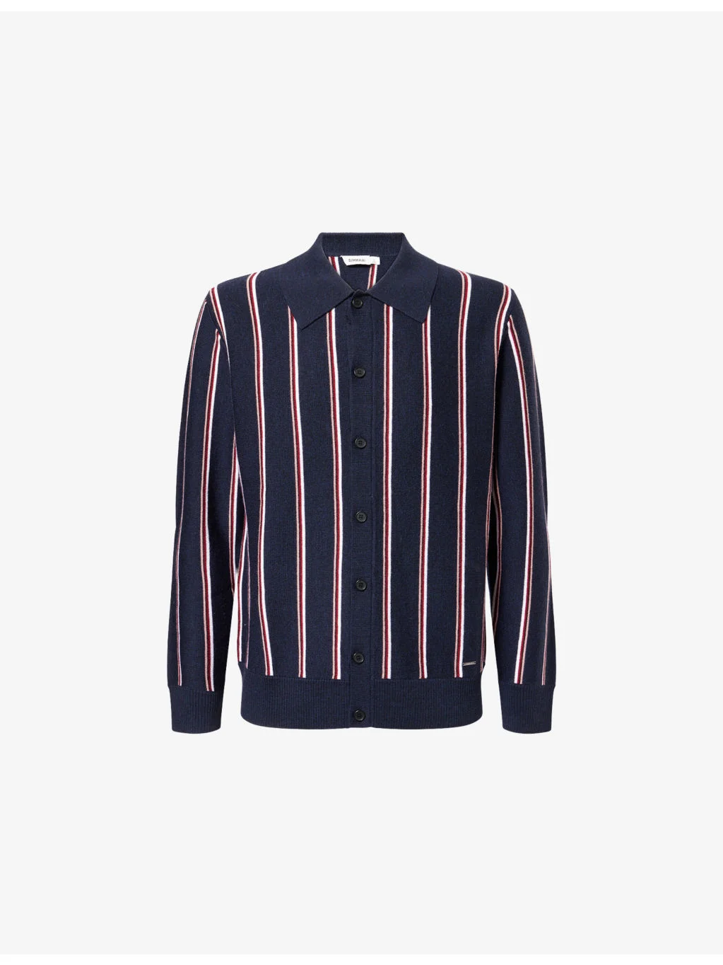 Elio Stripe-Pattern Wool Cardigan - 1