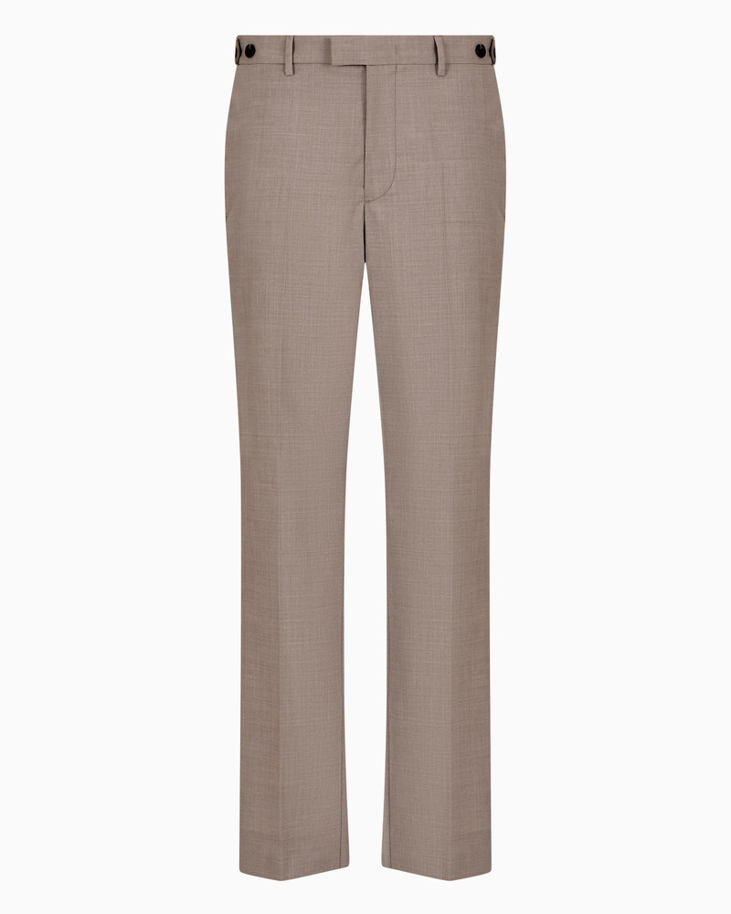 TROUSERS WITH A PLEAT IN TROPICAL LIGHT WOOL CANVAS 1
