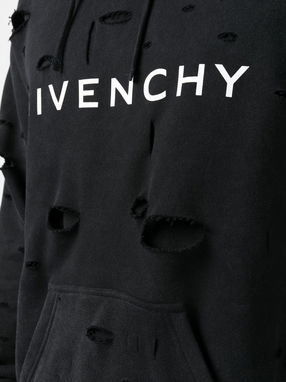 distressed-effect drawstring hoodie - 5