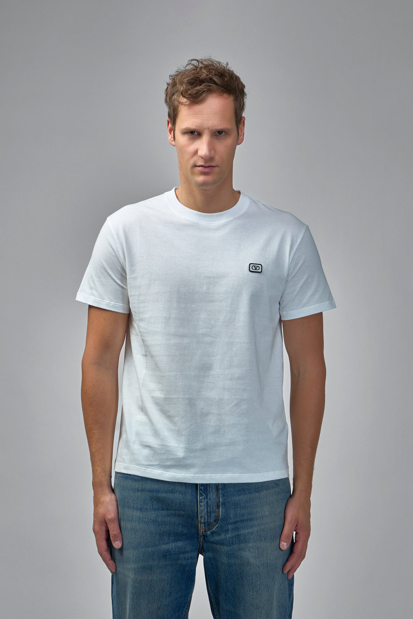 Cotton T-shirt With Vlogo Patch - 3