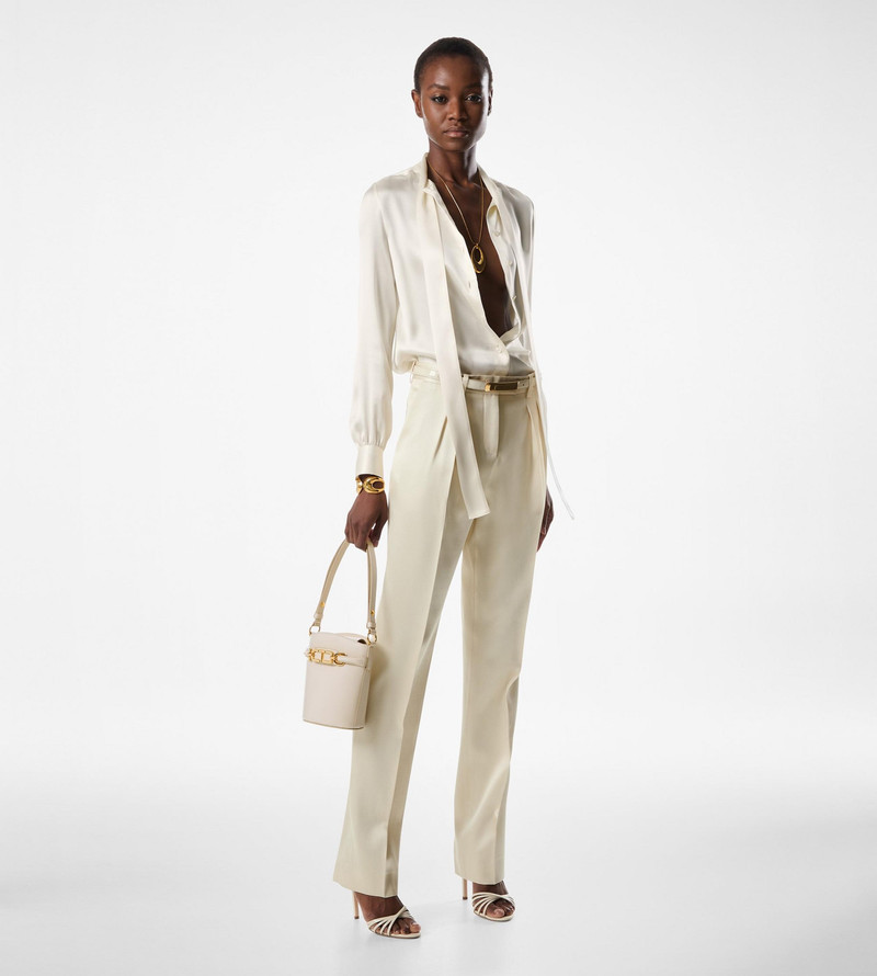 TOM FORD SILK AND WOOL TWILL TAILORED PLEATED PANTS outlook