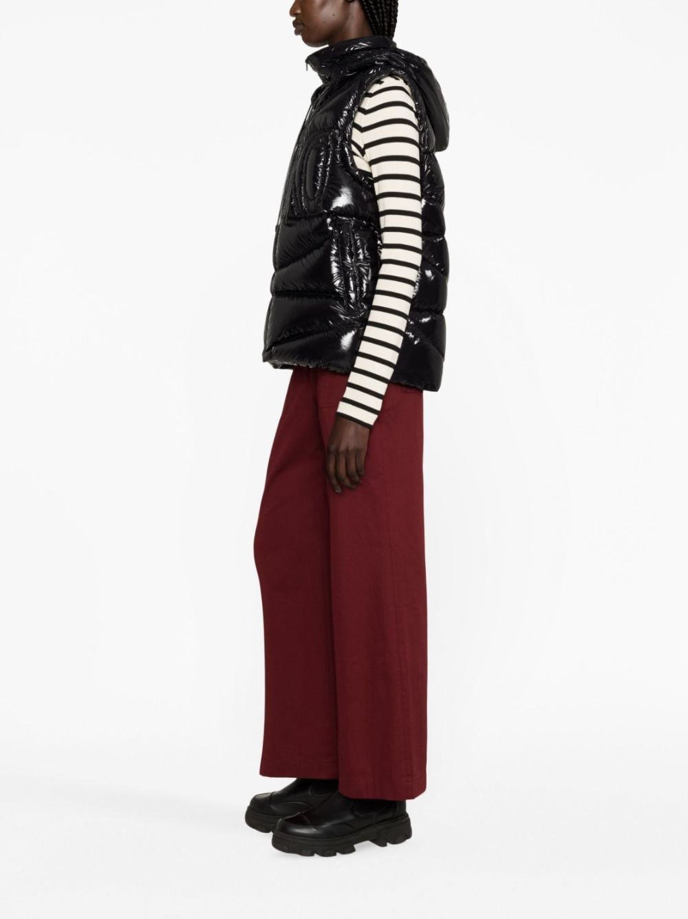 logo-embossed puffer gilet - 4