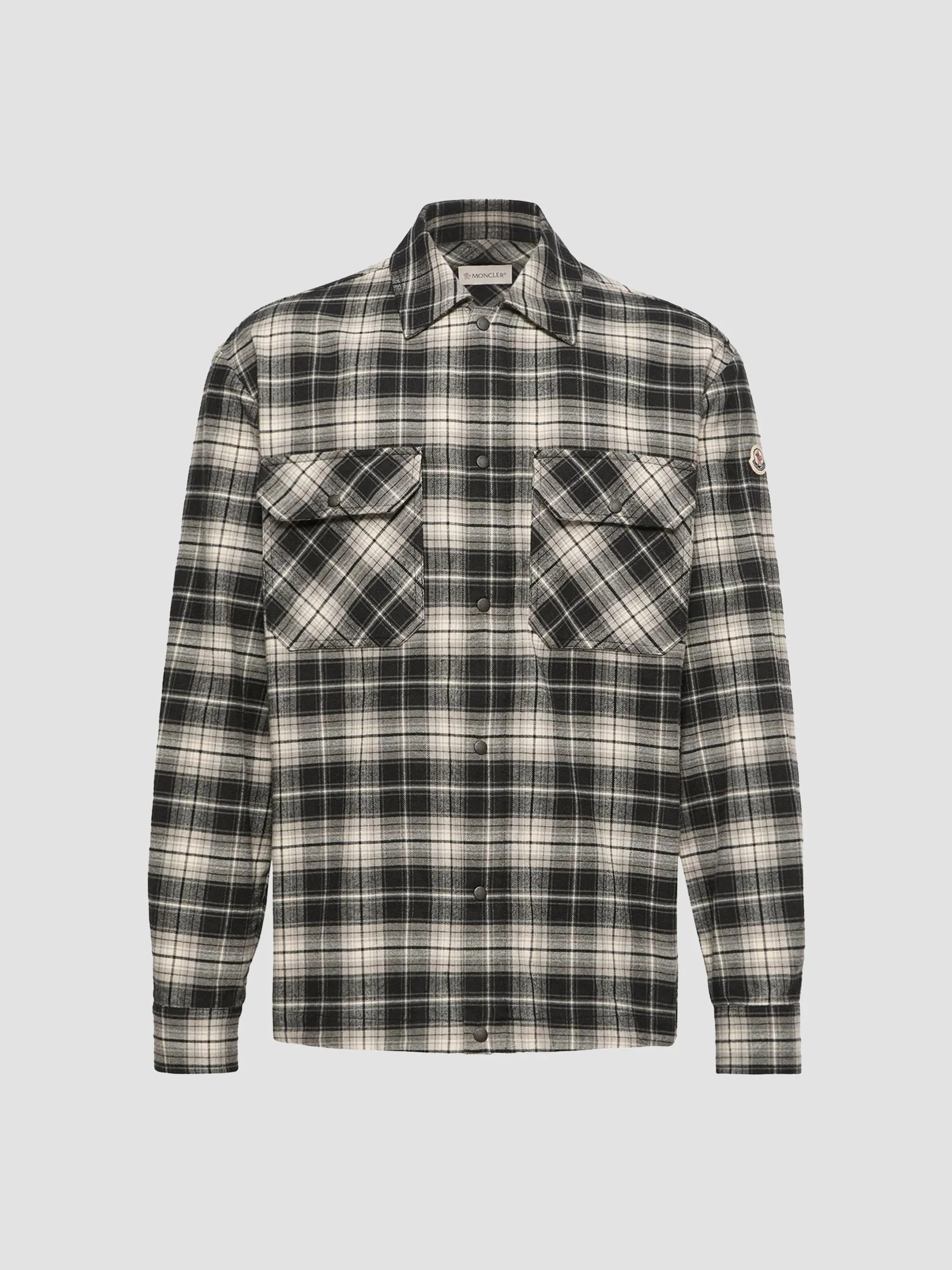 Men's Shirt in Cotton - Black White - 1