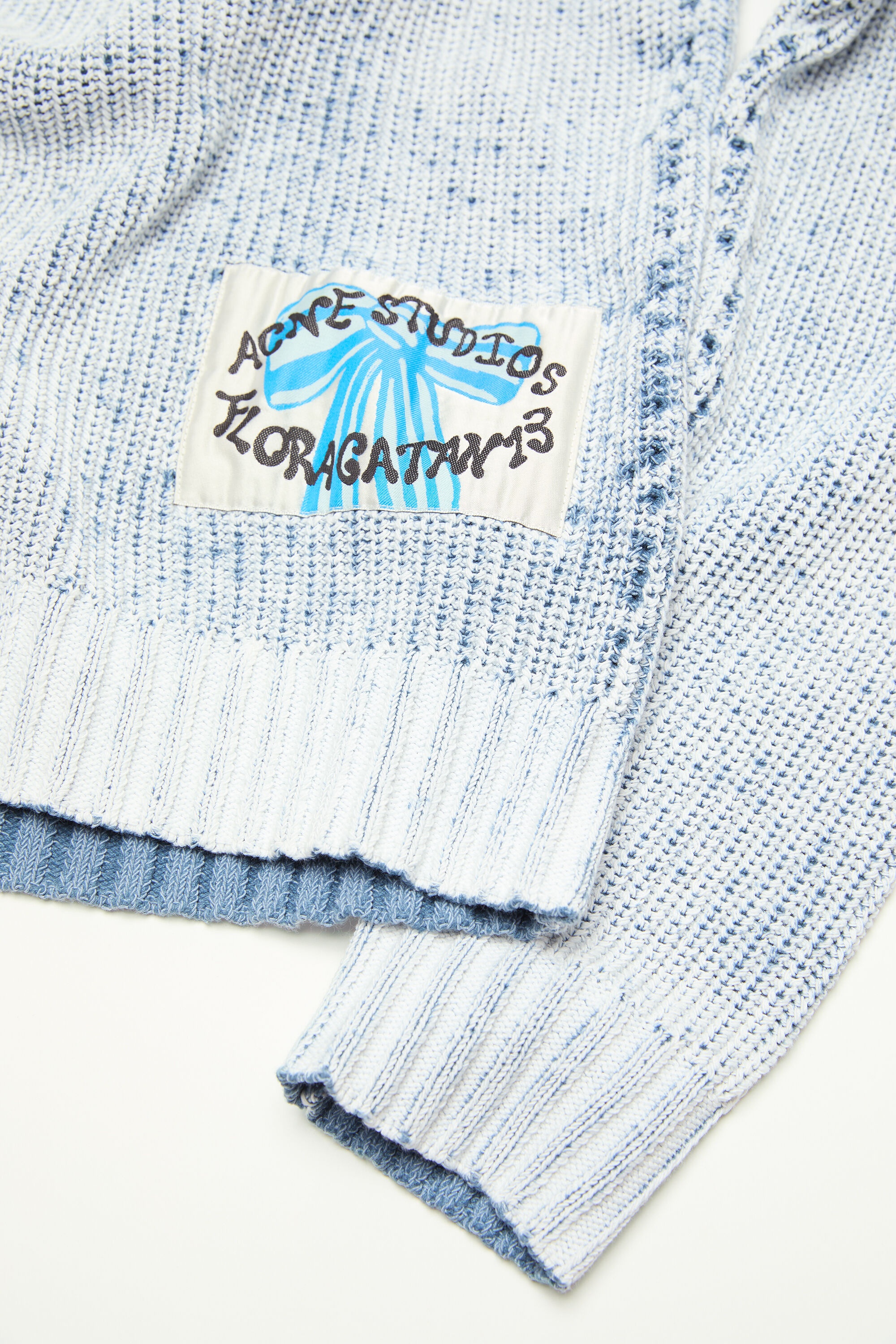 Crew neck jumper - Denim blue/White - 5