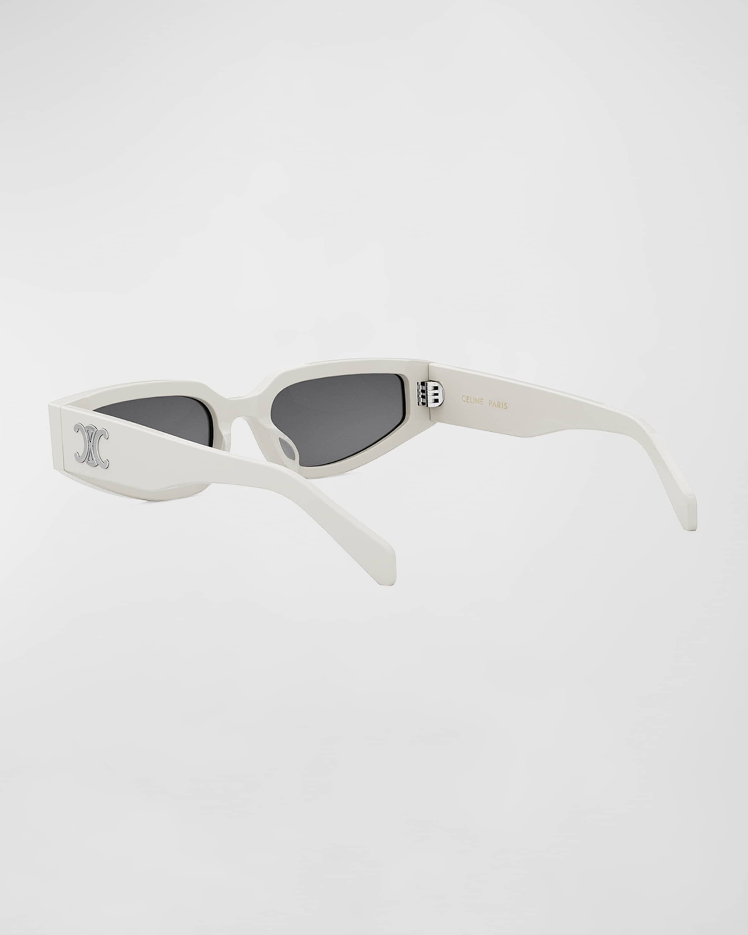 Triomphe Sleek White Acetate Cat-Eye Sunglasses - 2