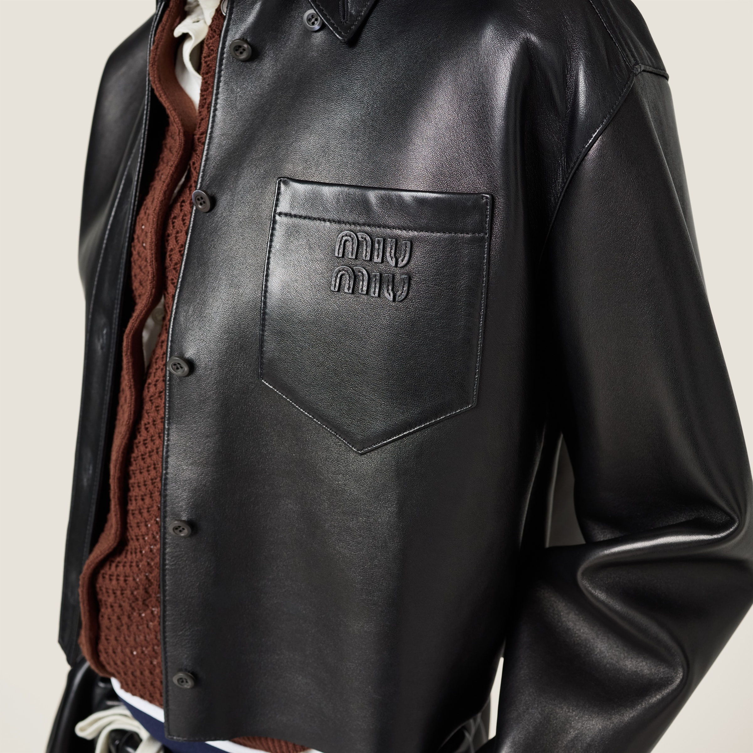 Plongé nappa leather shirt - 5